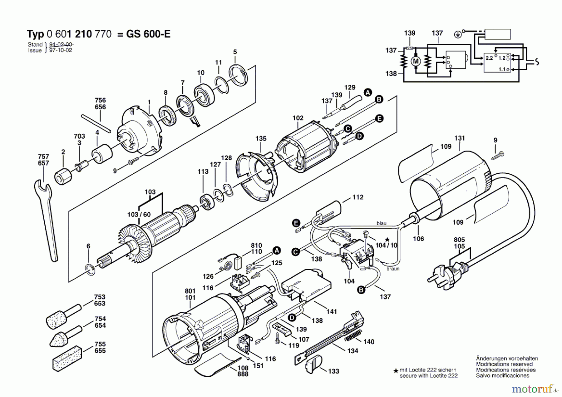 Bosch Werkzeug Geradschleifer GS 600-E Seite 1