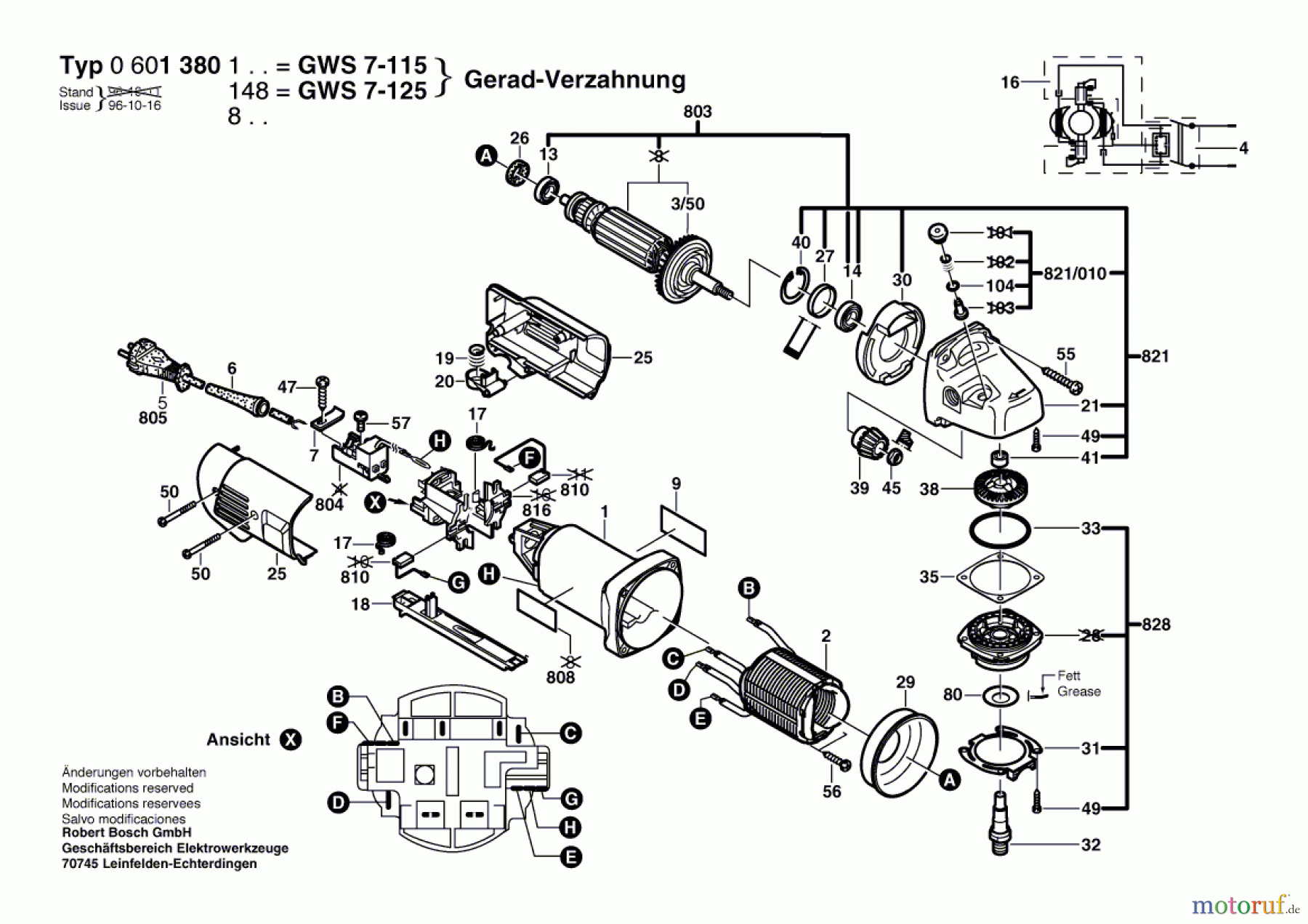 Bosch Werkzeug Winkelschleifer GWS 7-115 Seite 1