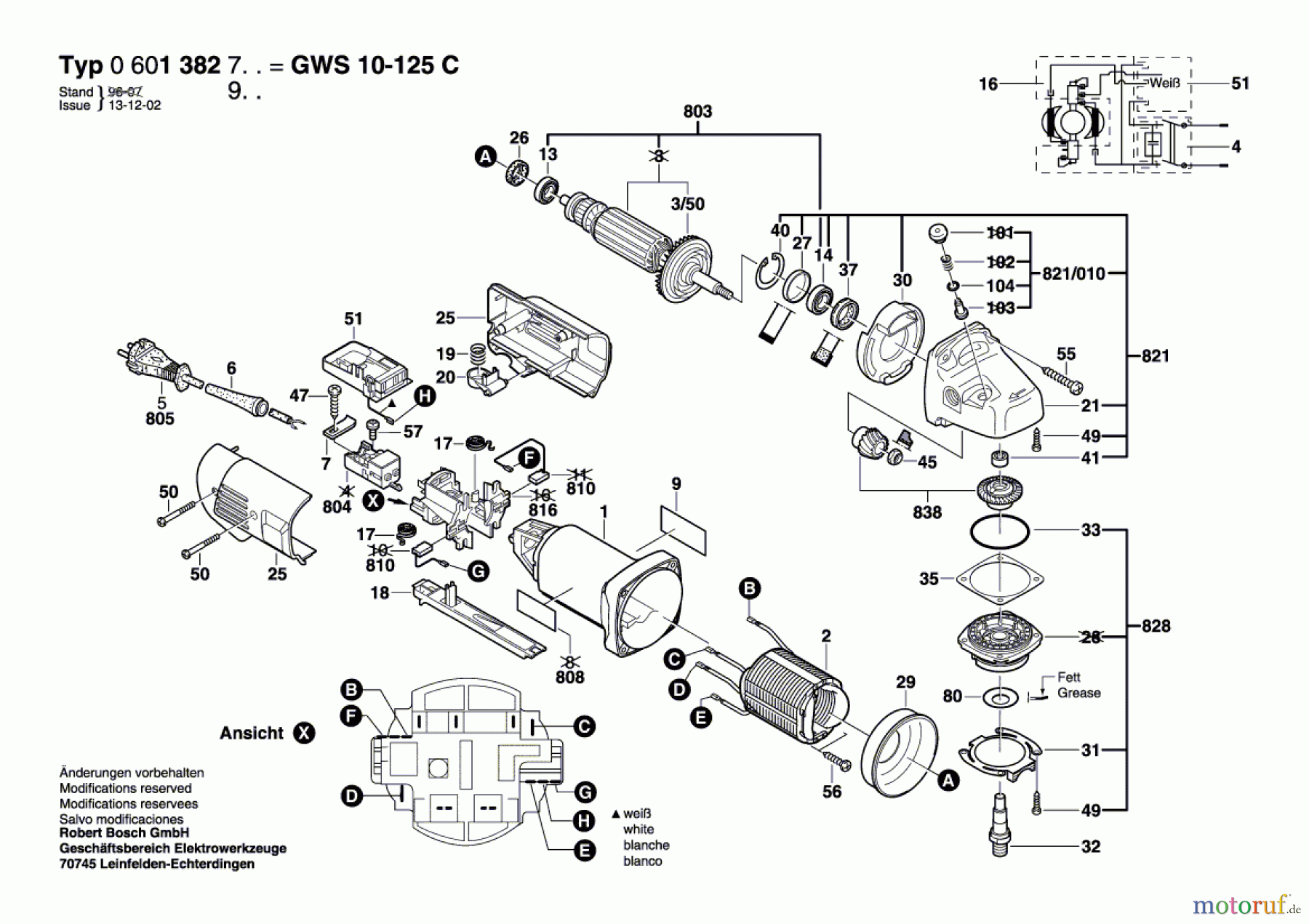Bosch Werkzeug Winkelschleifer GWS 10-125 C Seite 1