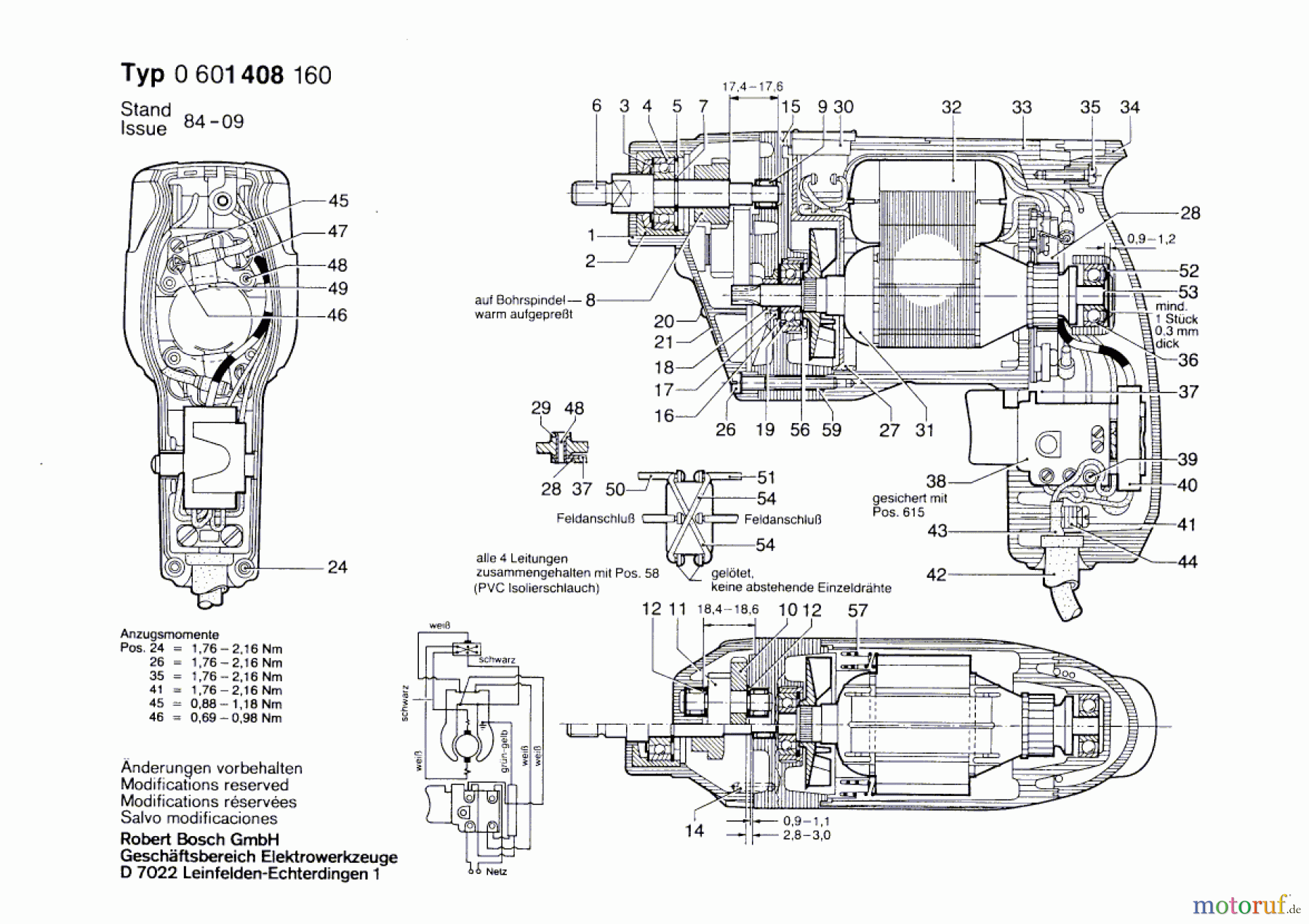 Bosch Werkzeug Bohrmaschine ---- Seite 1