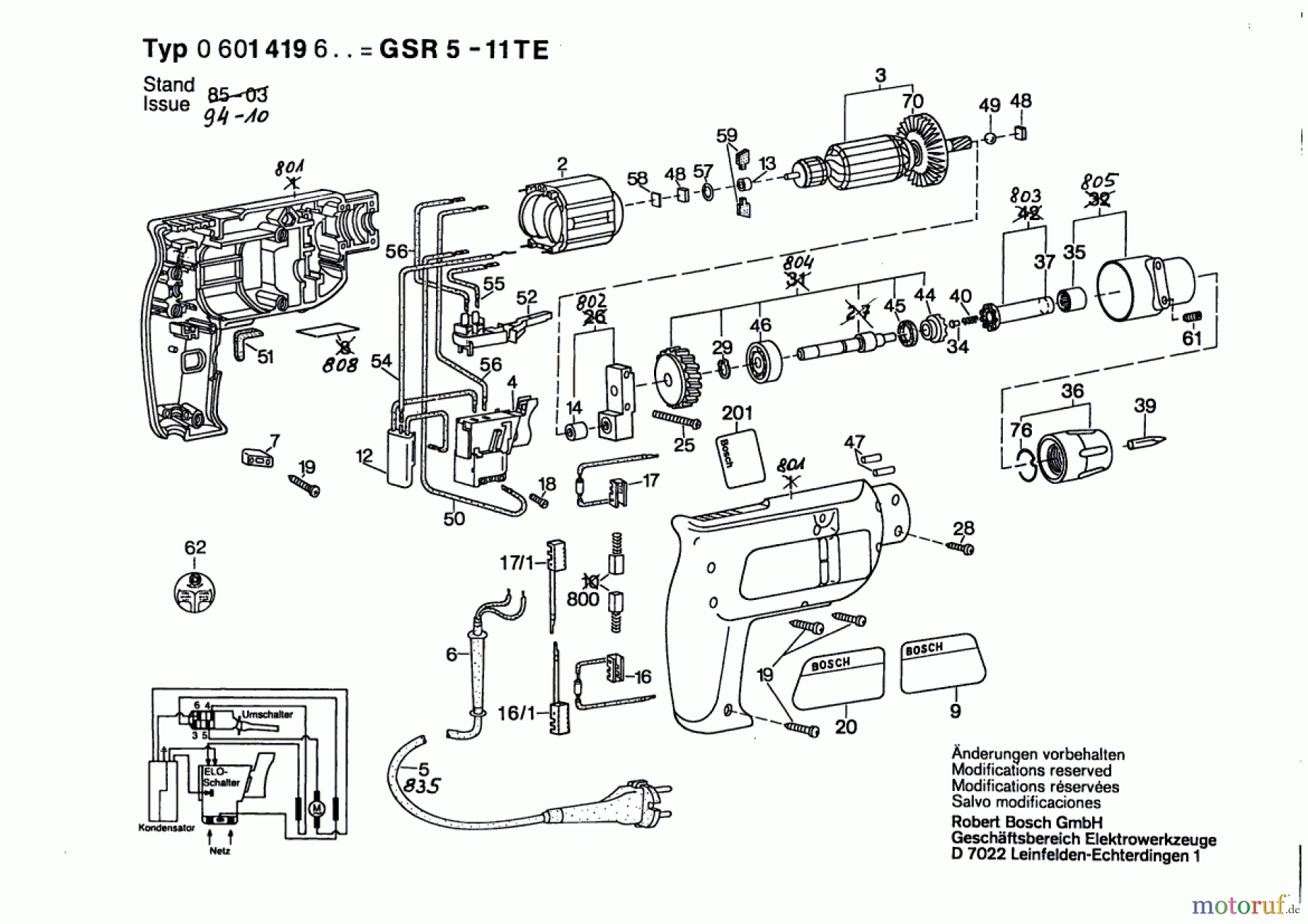Bosch Werkzeug Schrauber GSR 5-11 TE Seite 1