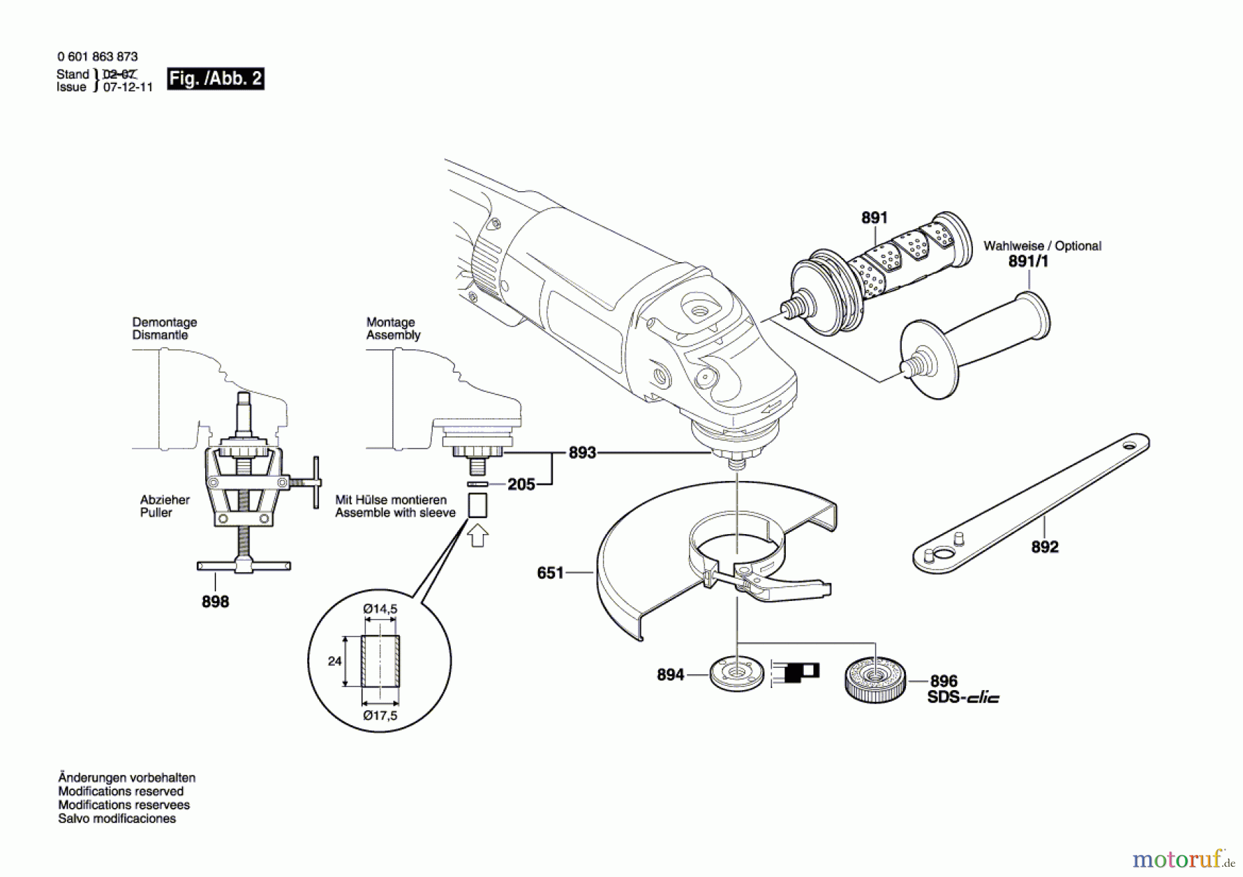 Bosch Werkzeug Winkelschleifer GWS 24-180 JBX Seite 2
