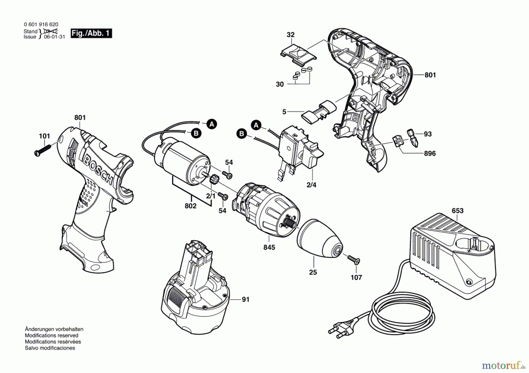 Bosch Akku Werkzeug Akku-Mittelgriffschrauber GSR 9,6 V Seite 1