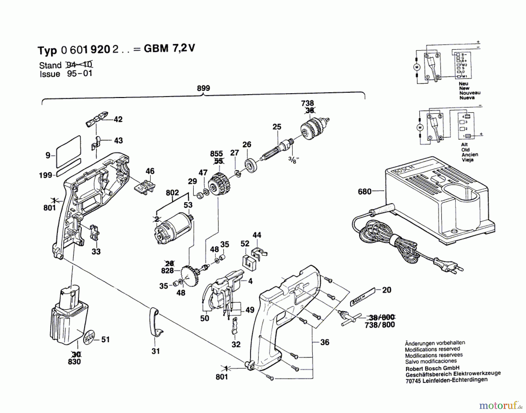 Bosch Akku Werkzeug Akku-Bohrmaschine GBM 7,2 V Seite 1