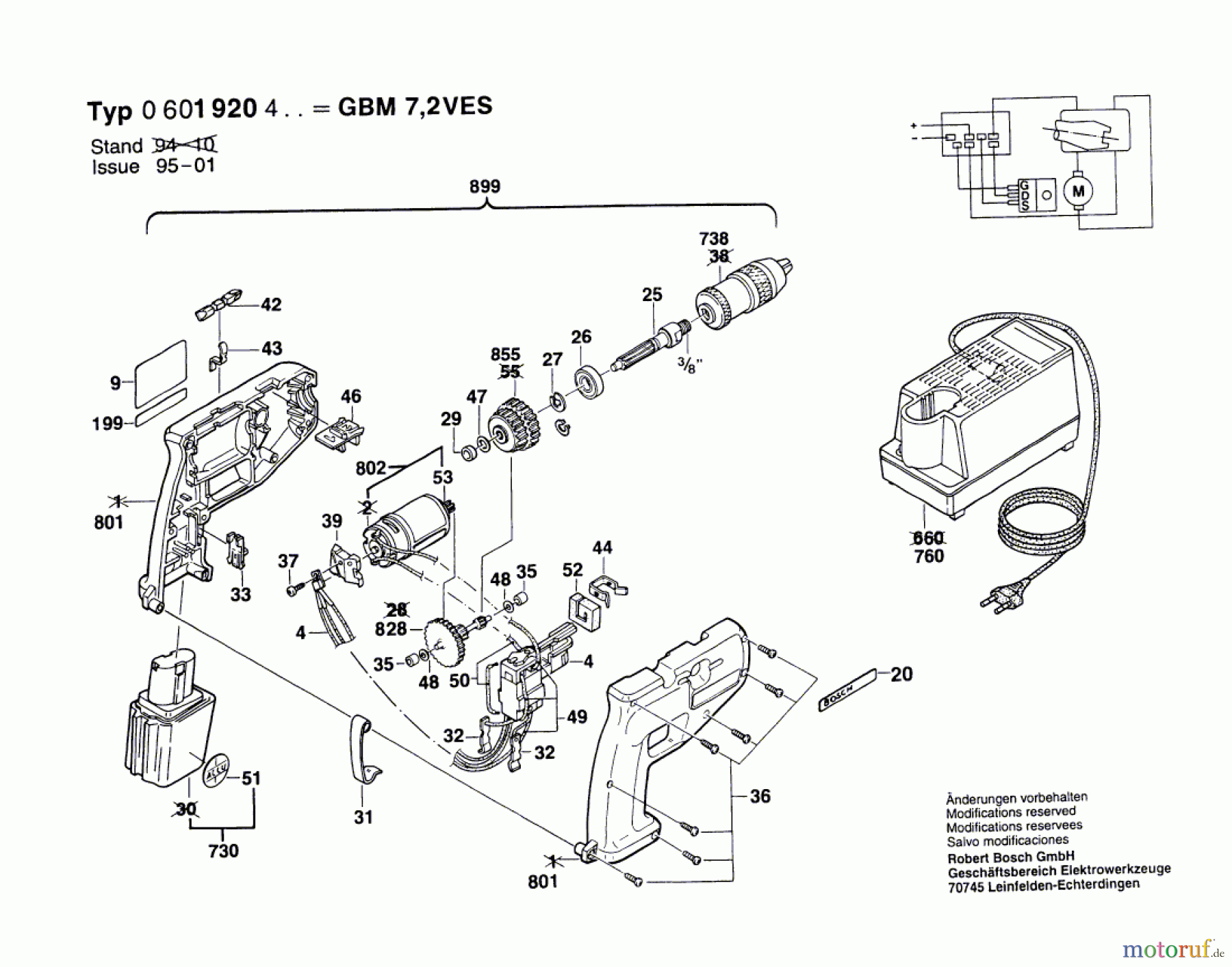 Bosch Akku Werkzeug Akku-Bohrmaschine GBM 7,2 VES Seite 1