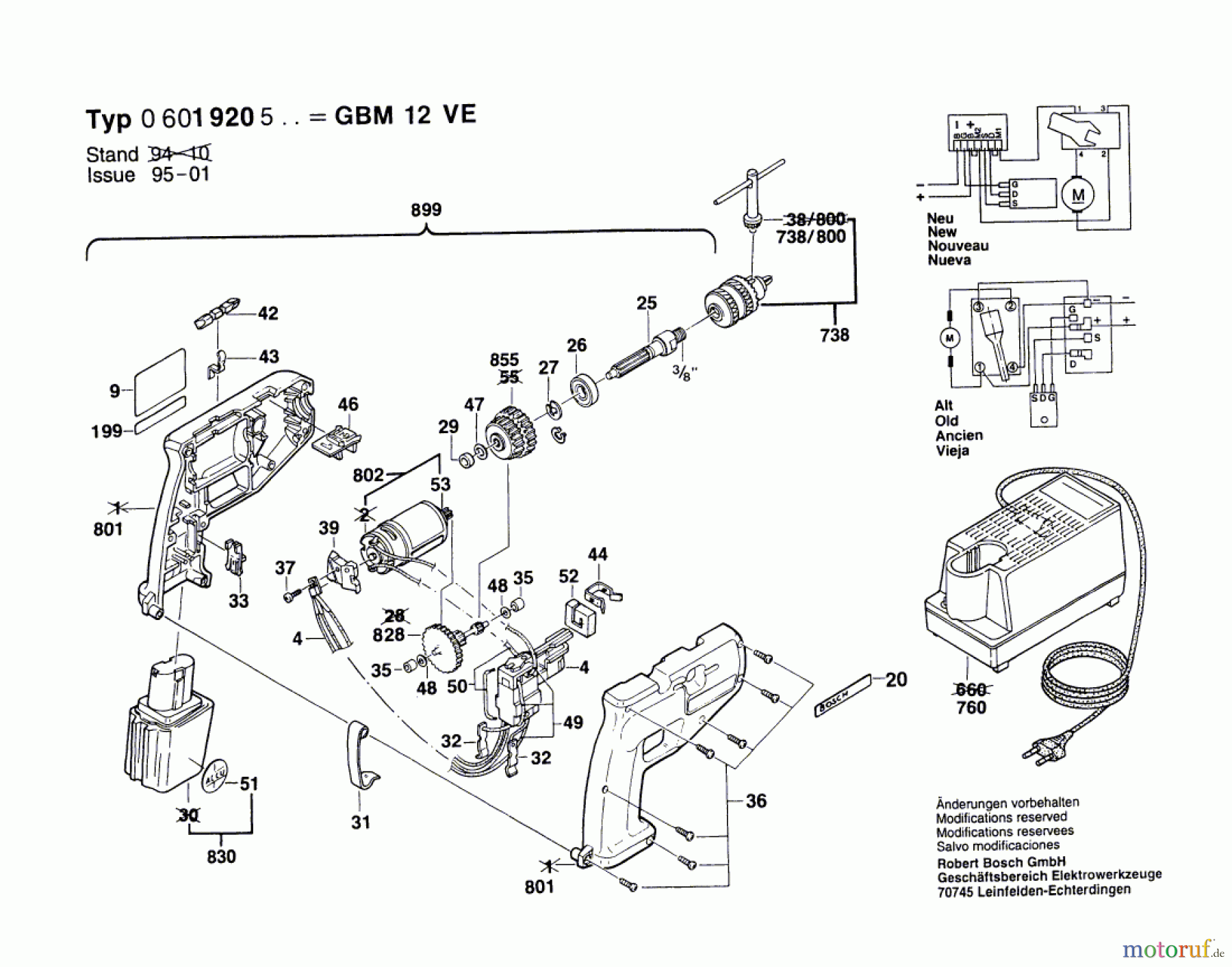 Bosch Akku Werkzeug Akku-Bohrmaschine GBM 12 VE Seite 1