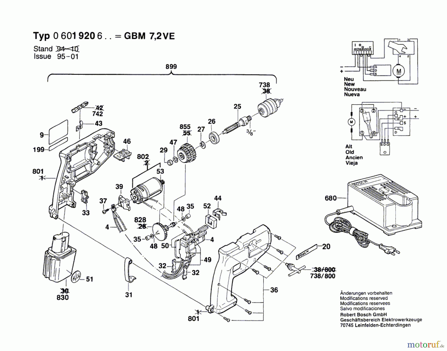 Bosch Akku Werkzeug Akku-Bohrmaschine GBM 7,2 VE Seite 1