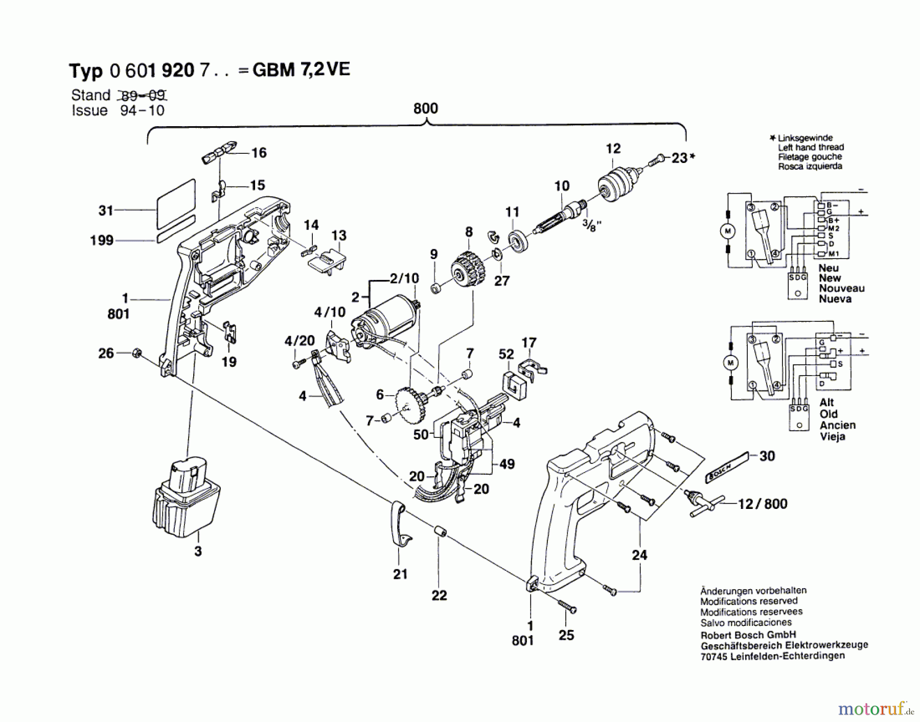 Bosch Akku Werkzeug Gw-Akku-Bohrmaschine GBM 7,2 VE Seite 1
