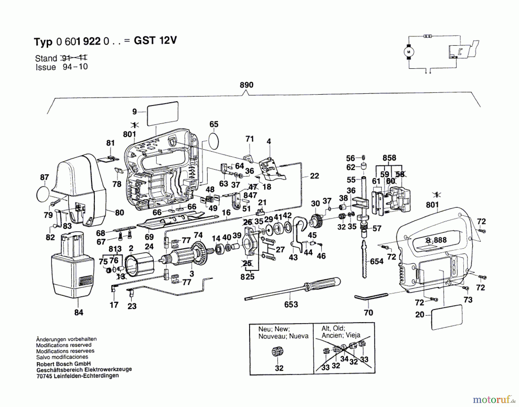 Bosch Akku Werkzeug Akku-Stichsäge GST 12 V Seite 1
