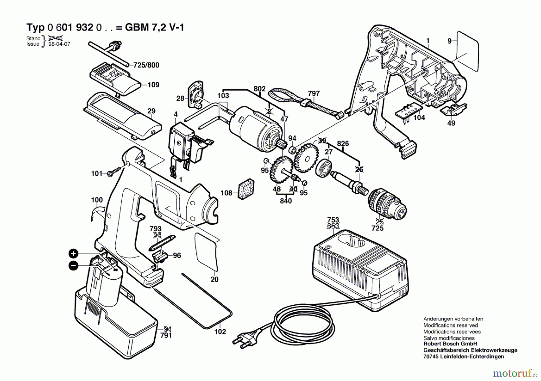 Bosch Akku Werkzeug Gw-Akku-Bohrmaschine GBM 7,2 V-1 Seite 1