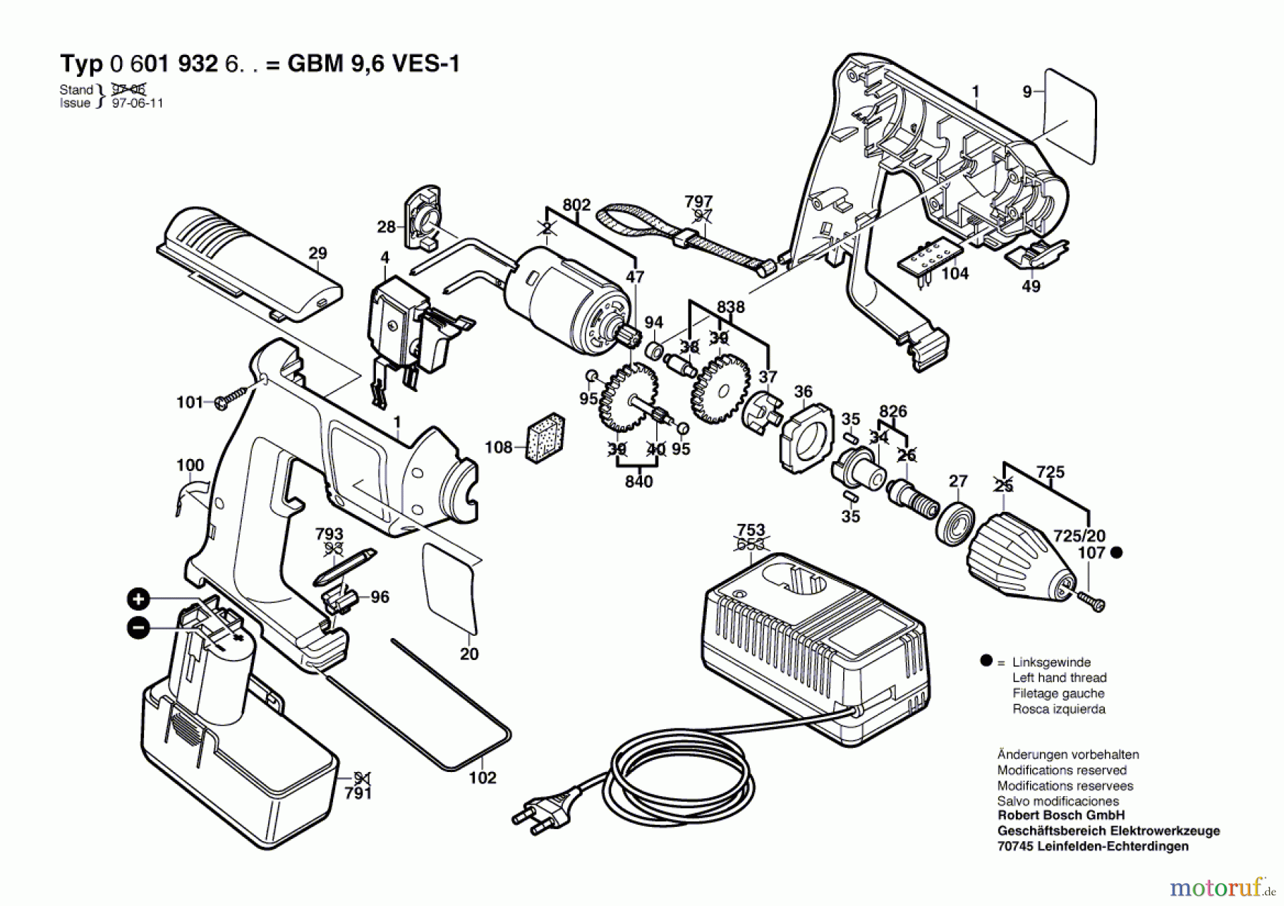 Bosch Akku Werkzeug Akku-Bohrmaschine GBM 9,6 VES-1 Seite 1
