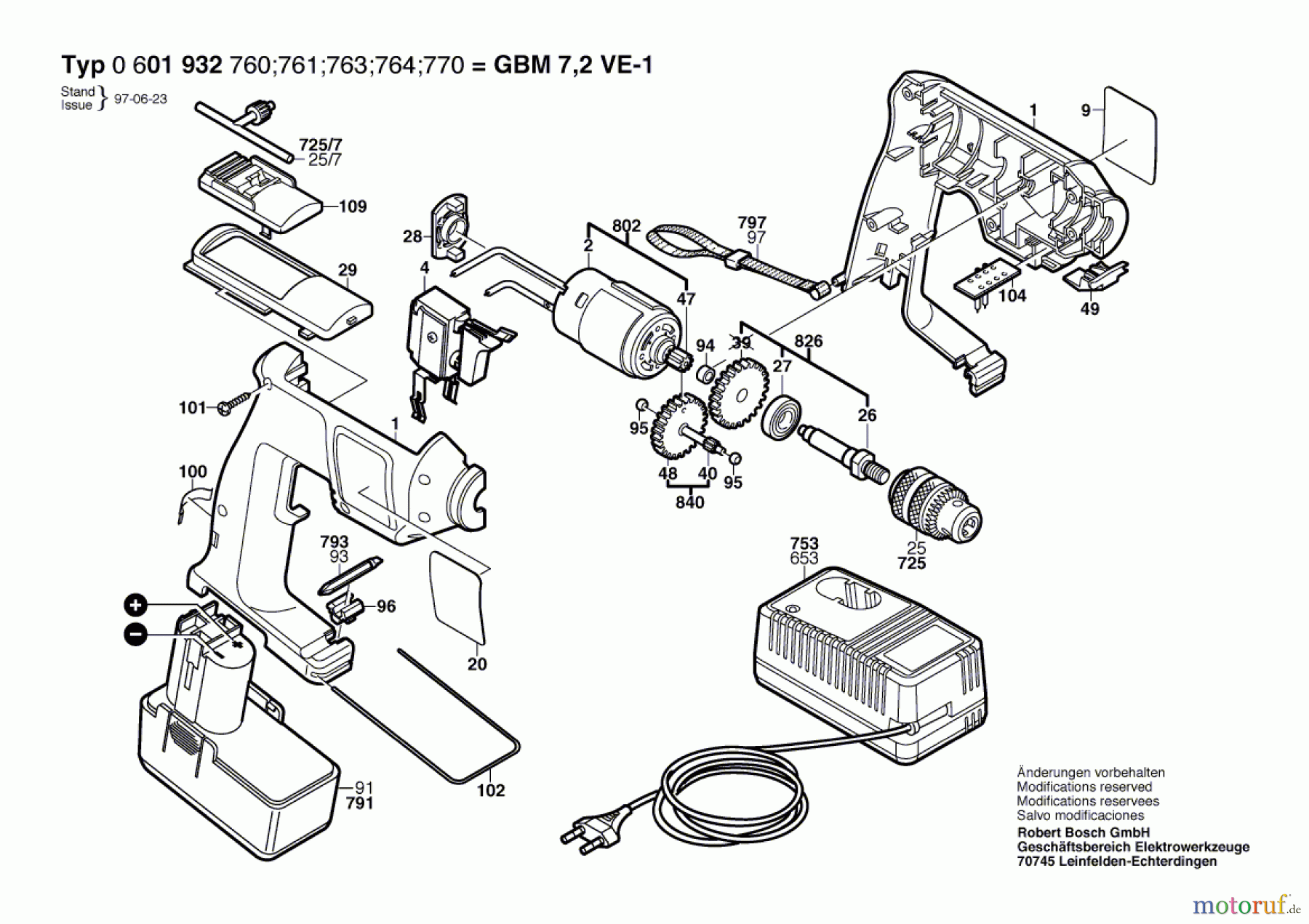 Bosch Akku Werkzeug Akku-Bohrmaschine GBM 7,2 VE-1 Seite 1