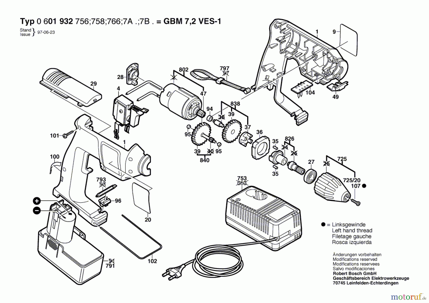 Bosch Akku Werkzeug Akku-Bohrmaschine GBM 7,2 VES-1 Seite 1