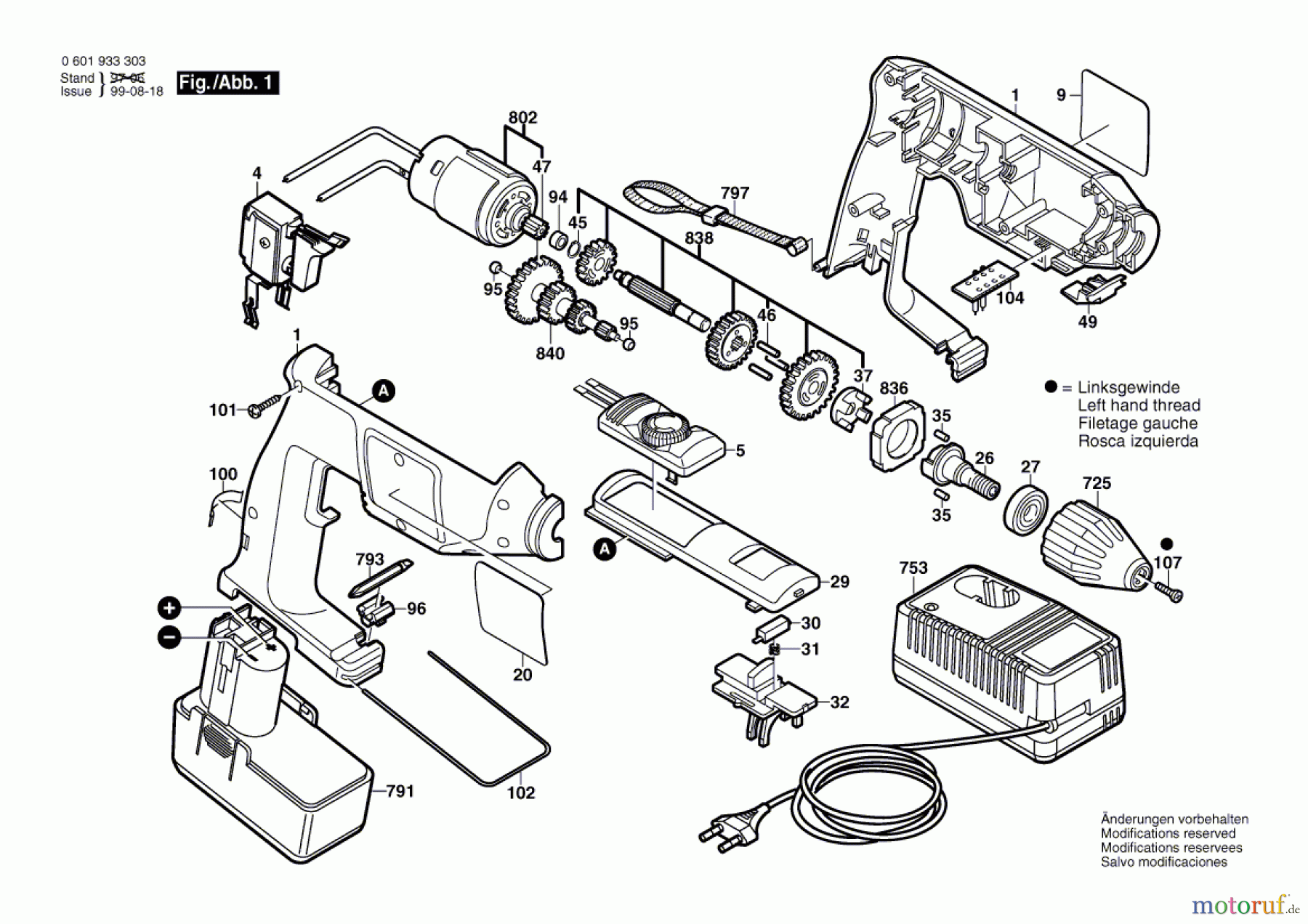 Bosch Akku Werkzeug Gw-Akku-Bohrmaschine GBM 9,6 VSP-3 Seite 1