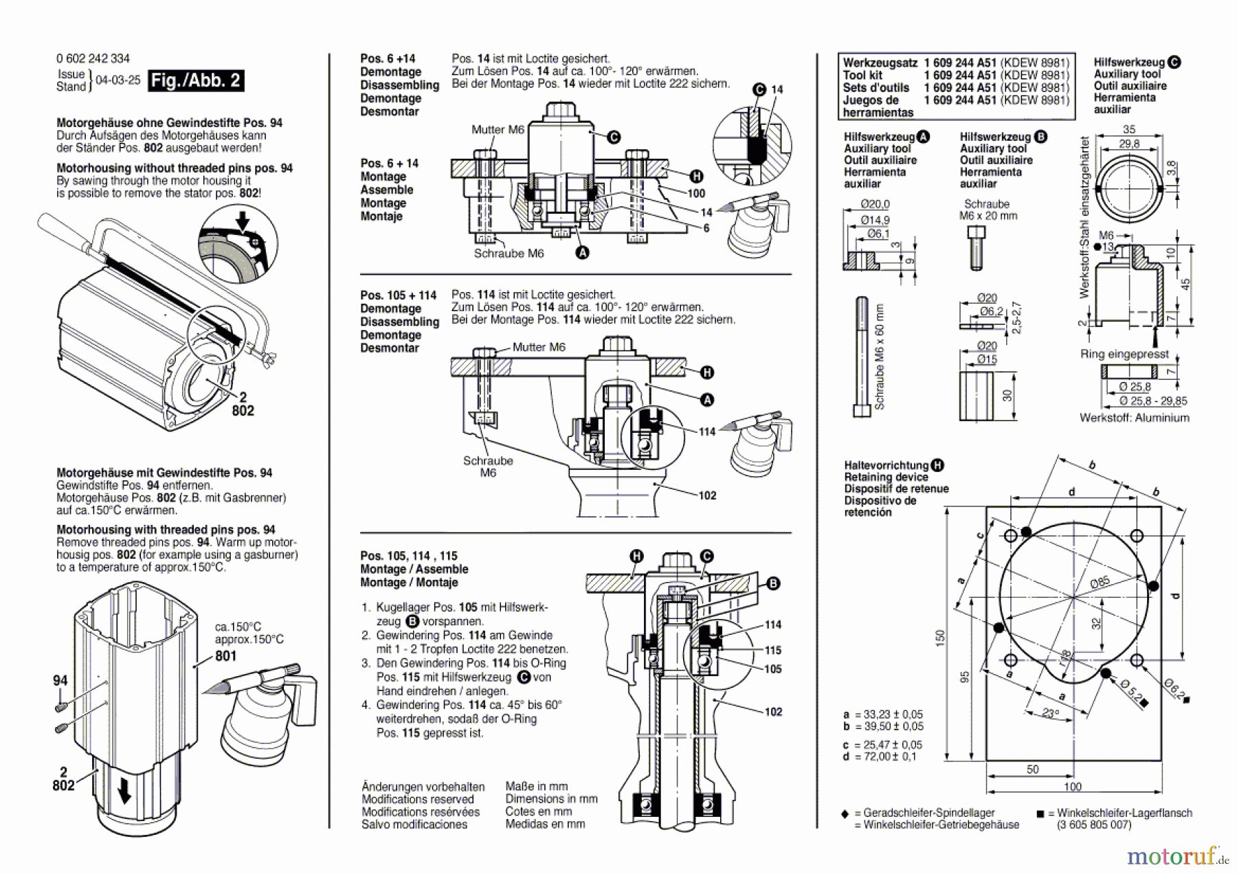 Bosch Werkzeug Hf-Geradschleifer GERADSCHLEIFER ---- Seite 2