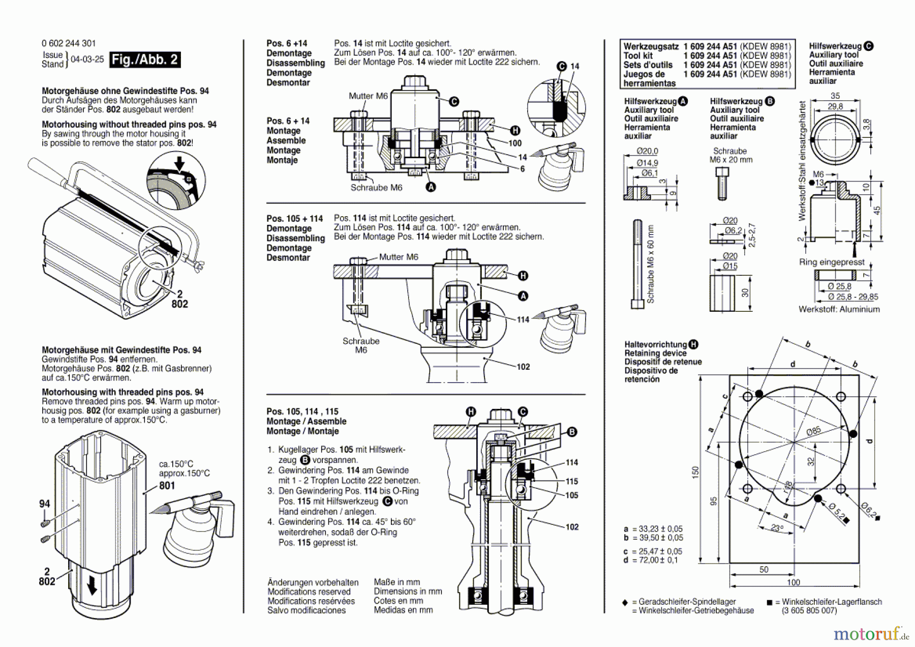 Bosch Werkzeug Hf-Geradschleifer ---- Seite 2