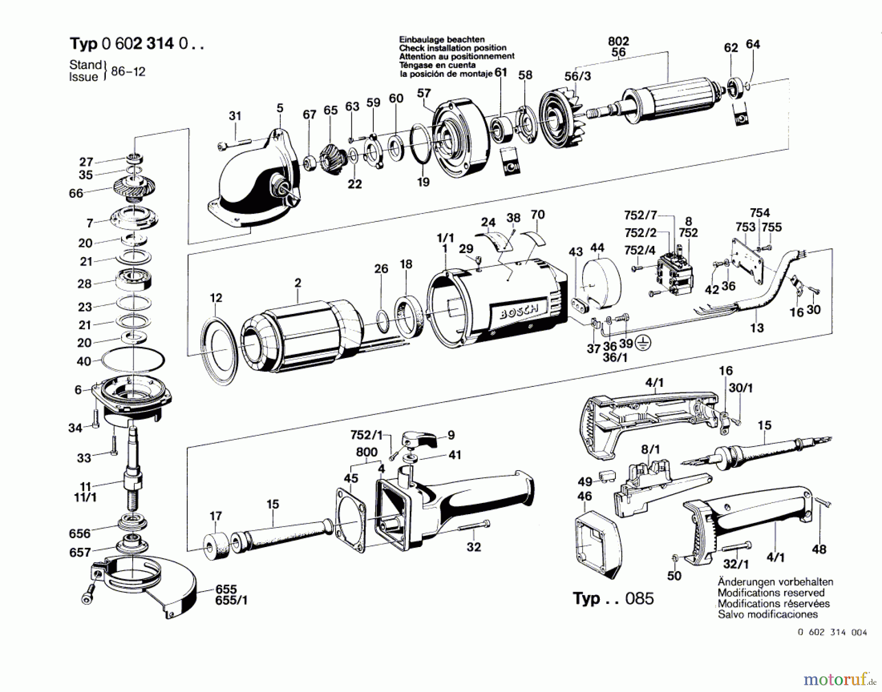 Bosch Werkzeug Hf-Winkelschleifer ---- Seite 1