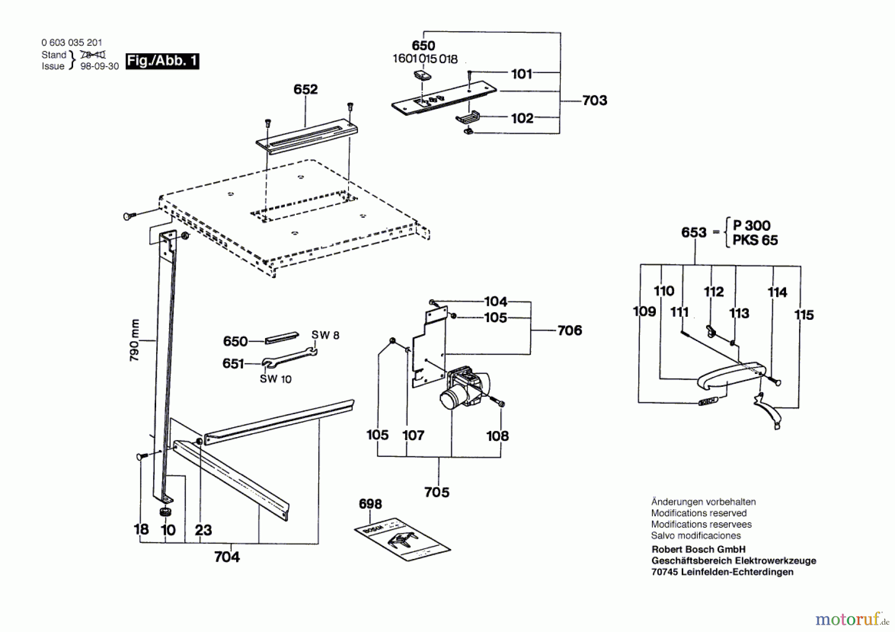 Bosch Werkzeug Sägetisch S 10 Seite 1