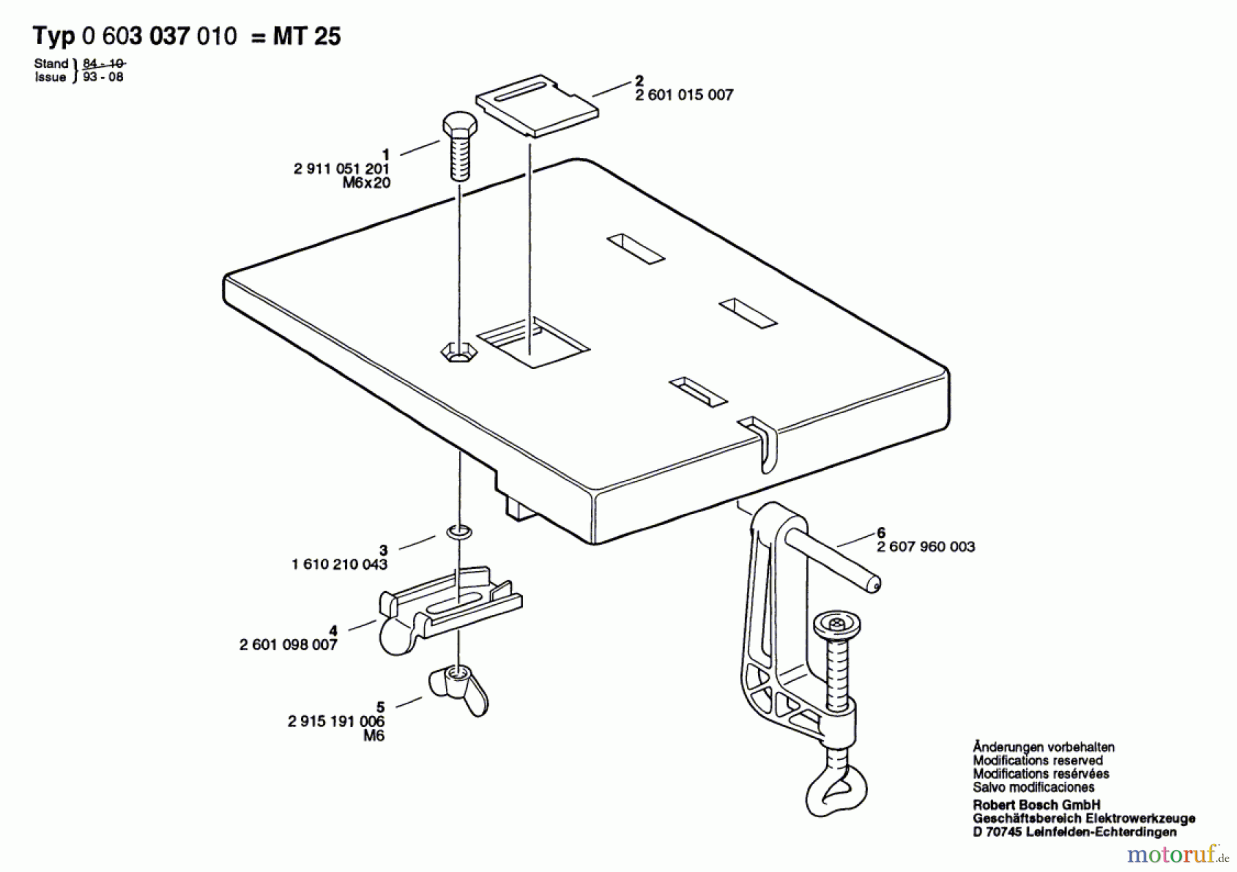 Bosch Werkzeug Hw-Sägetisch MT 25 Seite 1