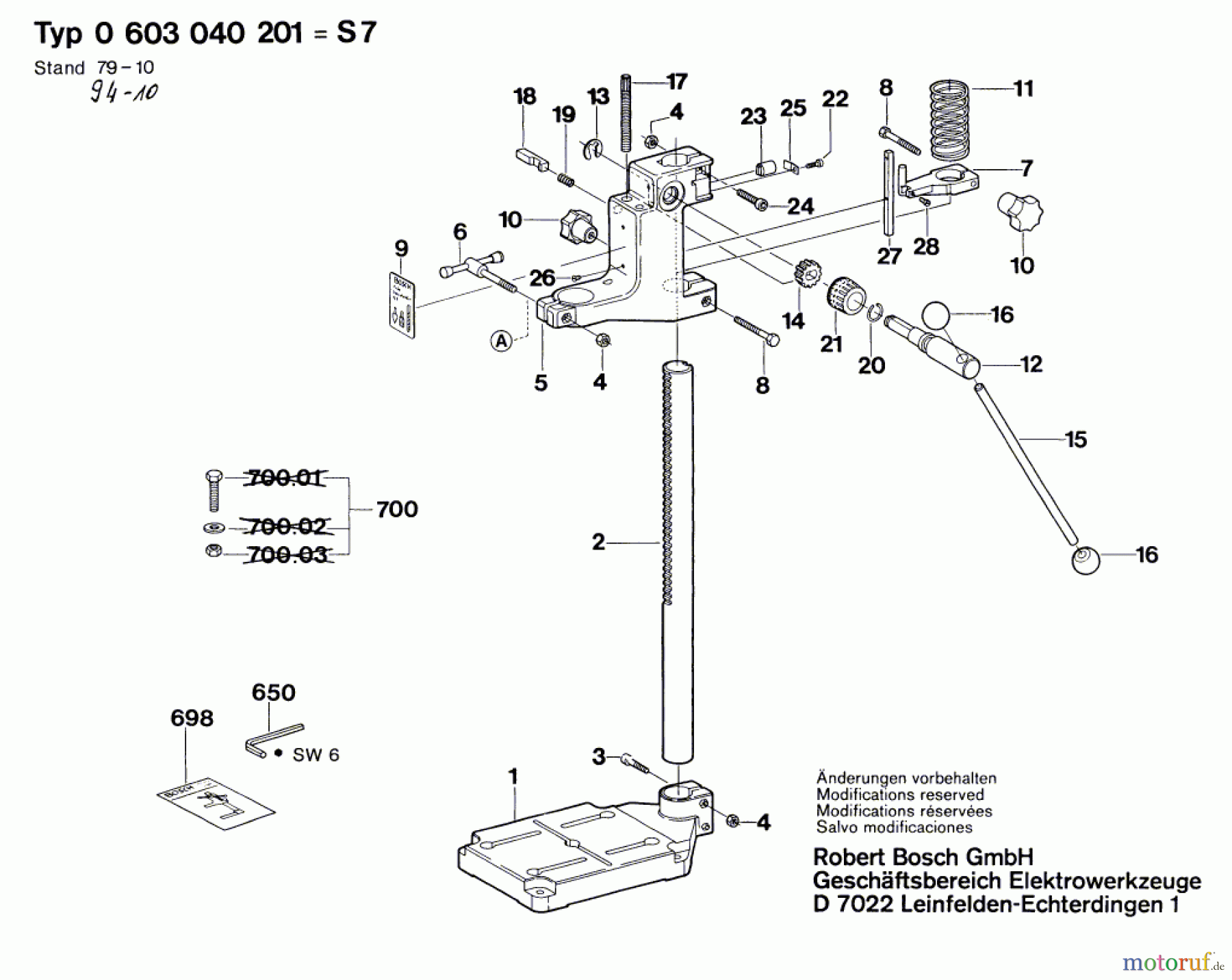 Bosch Werkzeug Bohrständer S 7 Seite 1