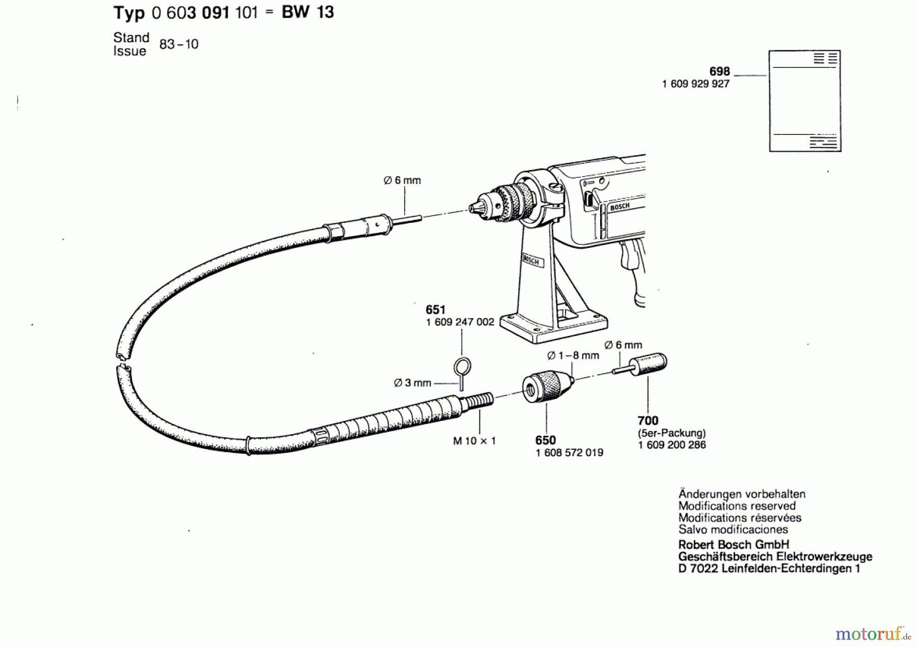 Bosch Werkzeug Hw-Vorsatzbiegewelle BW 13 Seite 1