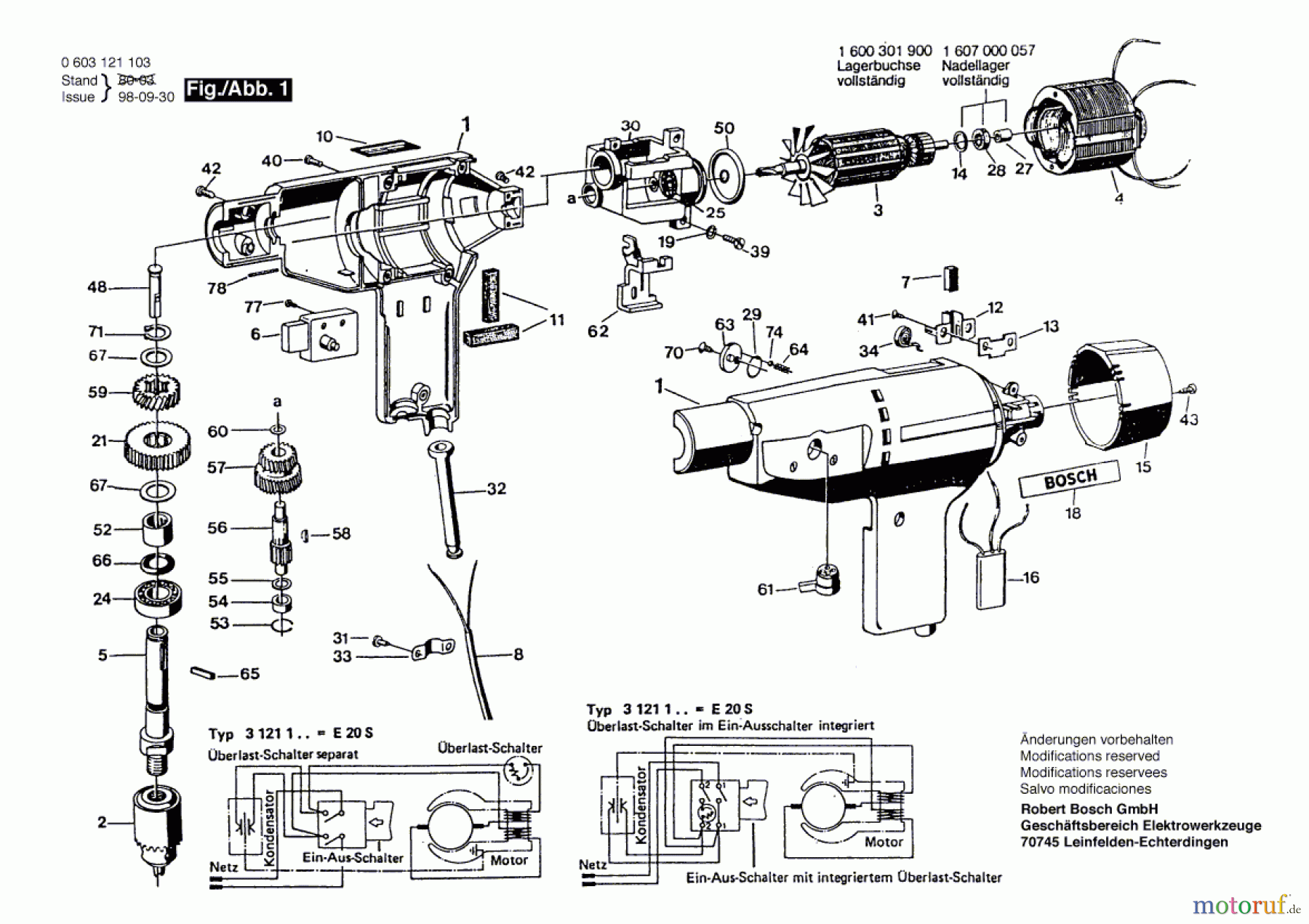 Bosch Werkzeug Bohrmaschine ---- Seite 1