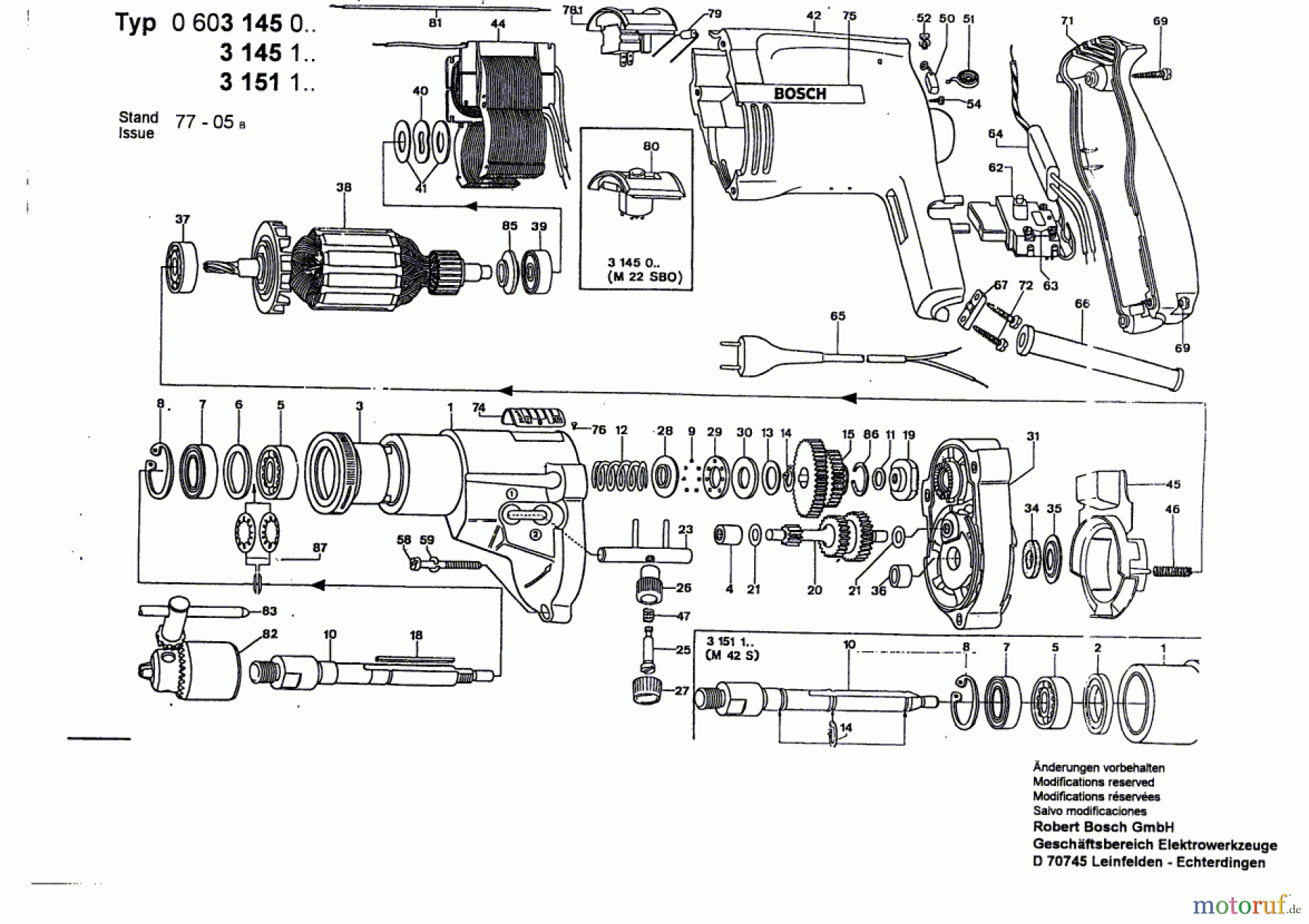 Bosch Werkzeug Schlagbohrmaschine M 22 SBO Seite 1