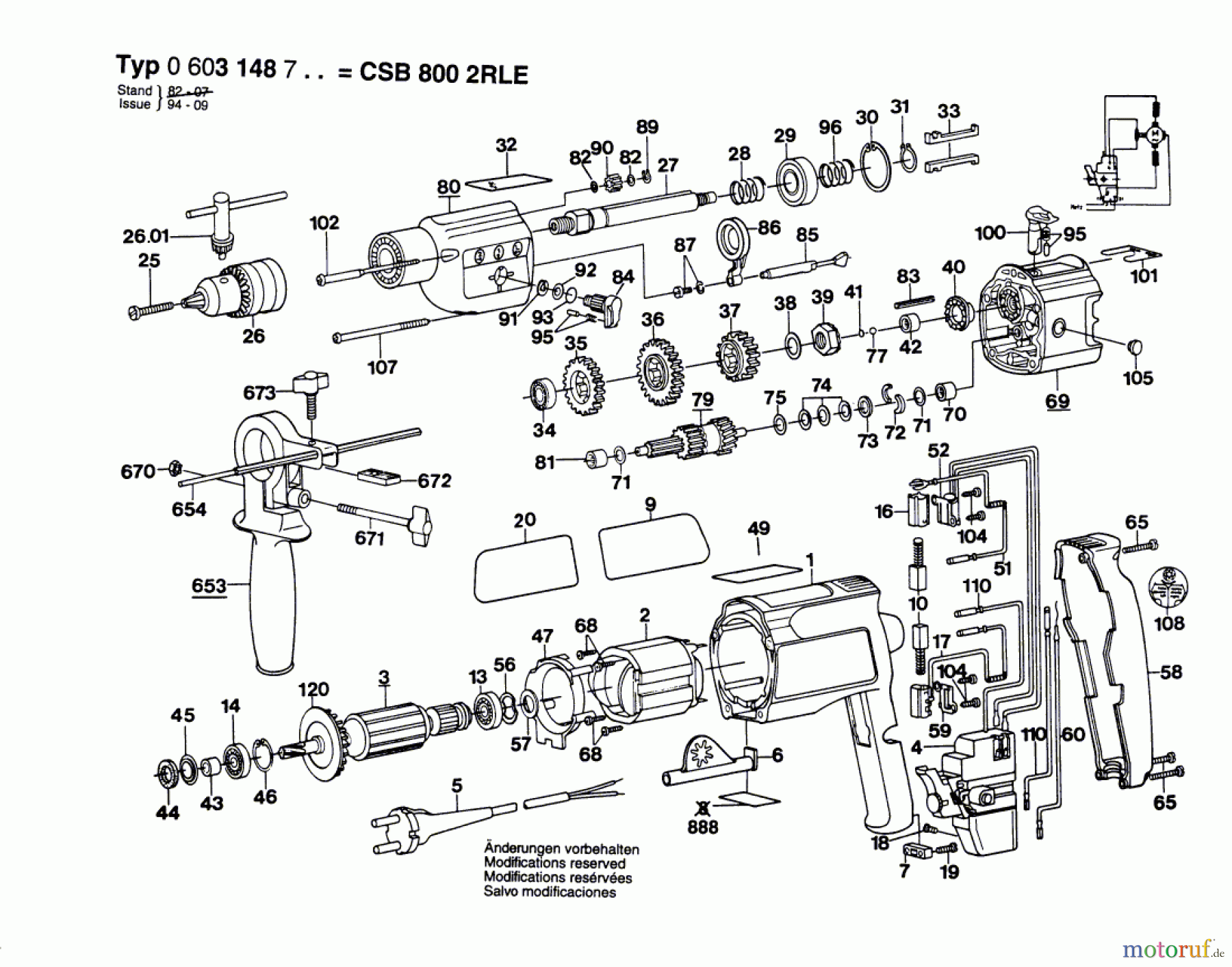 Bosch Werkzeug Schlagbohrmaschine CSB 800-2 RLE Seite 1