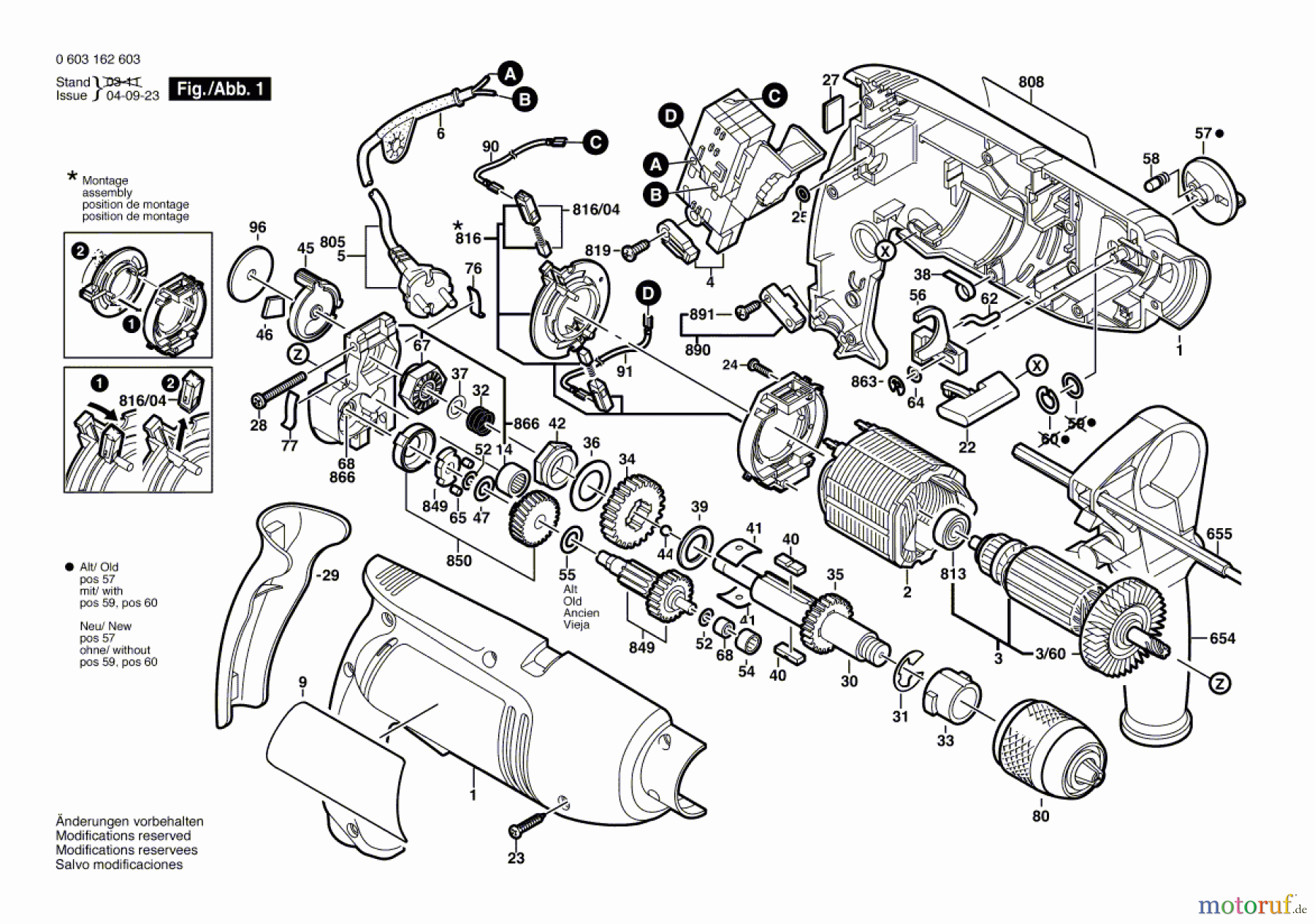 Bosch Werkzeug Schlagbohrmaschine PSB 700-2 RE Seite 1