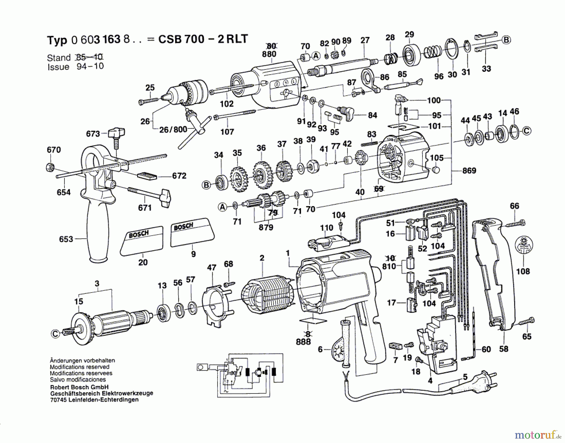 Bosch Werkzeug Schlagbohrmaschine CSB 700-2 RLT Seite 1