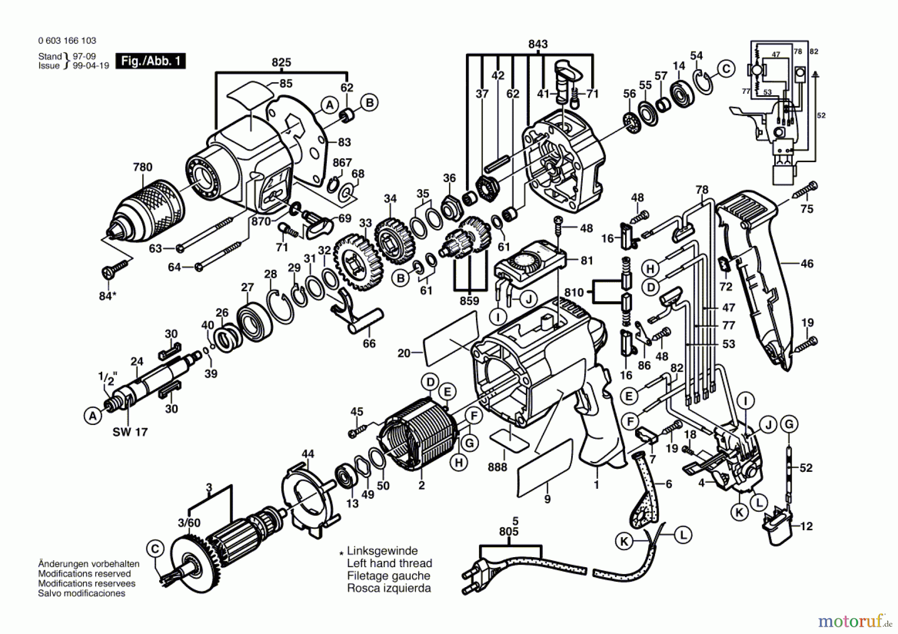 Bosch Werkzeug Schlagbohrmaschine CSB 1000-2 RET Seite 1