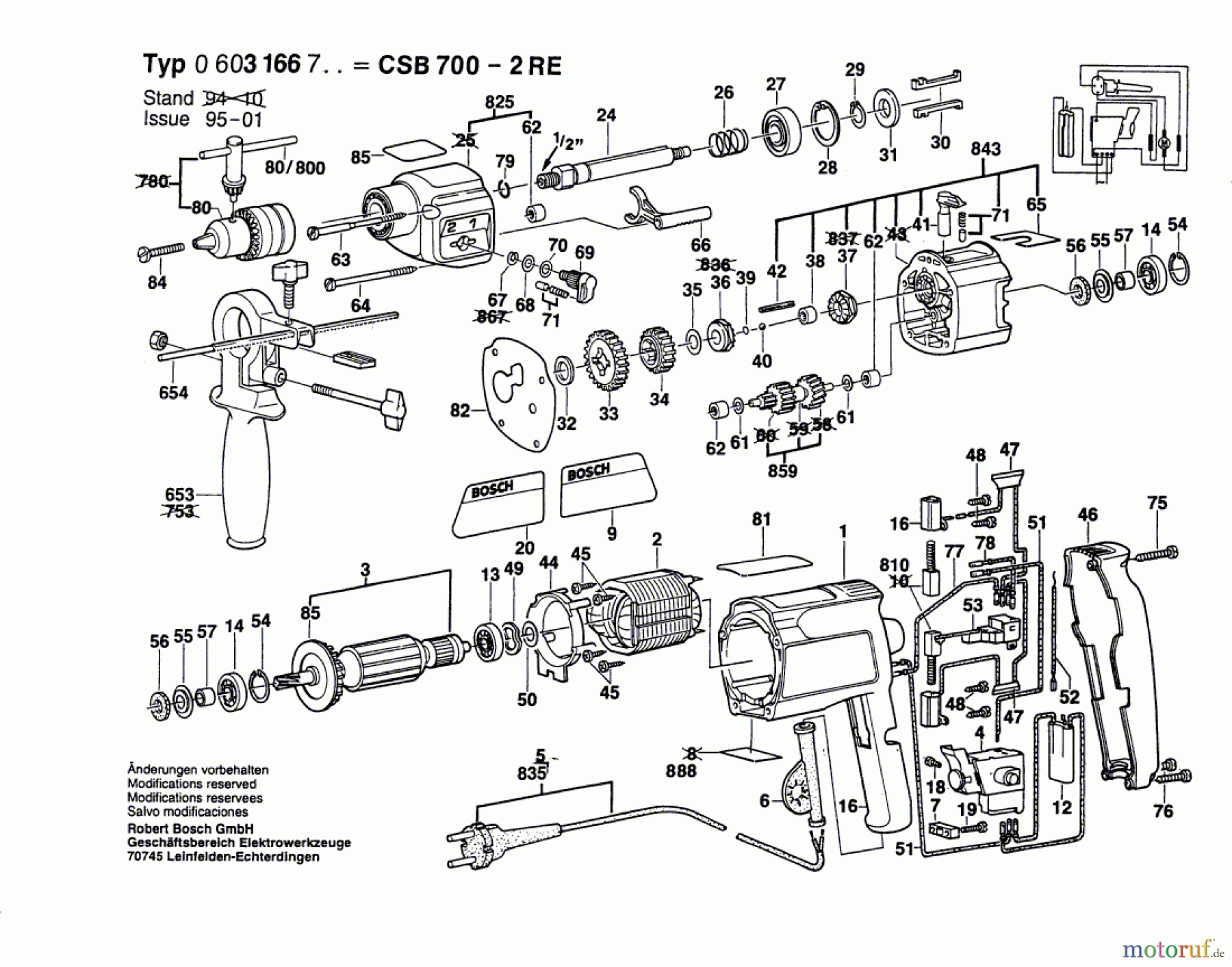 Bosch Werkzeug Schlagbohrmaschine CSB 700-2 RE Seite 1