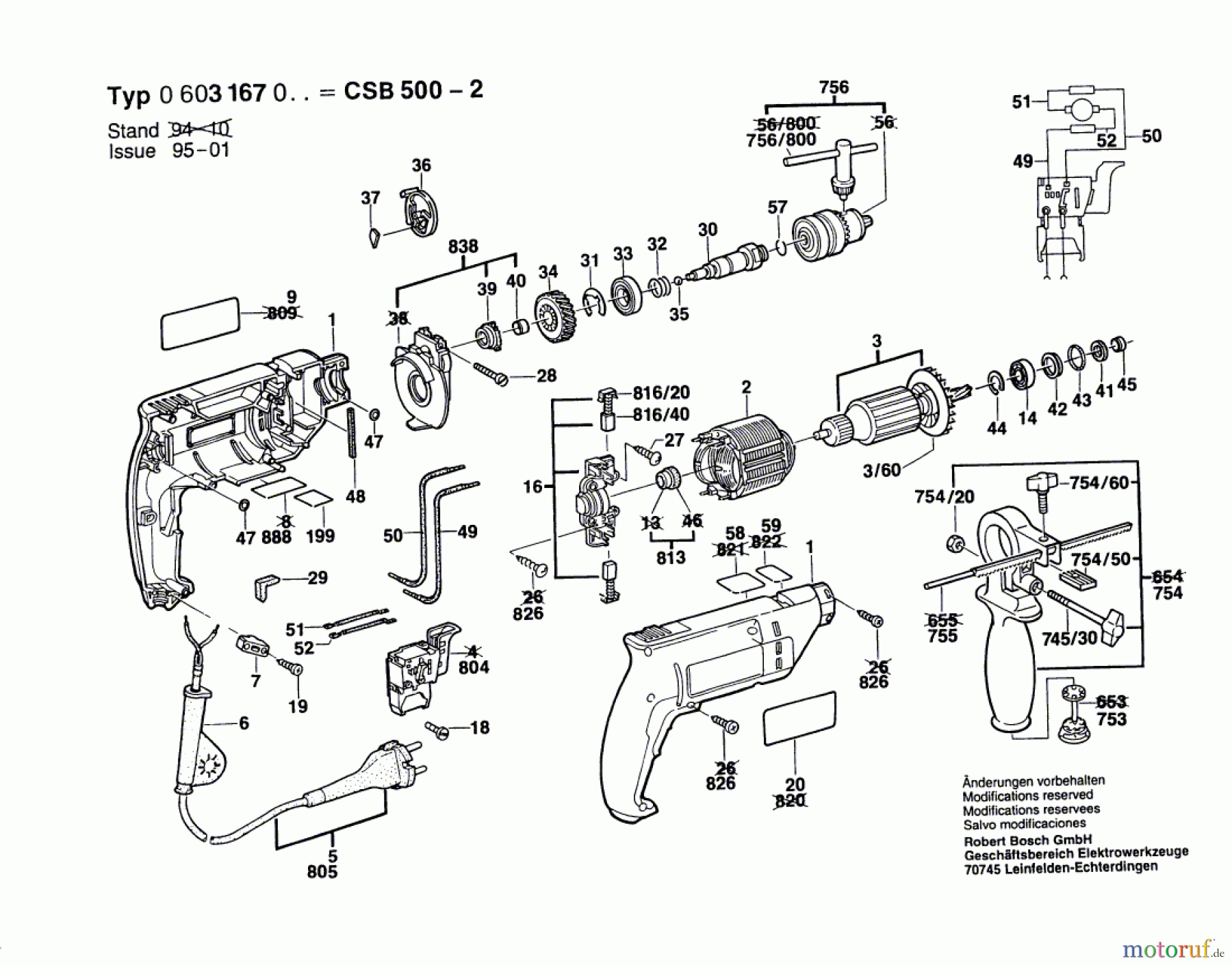 Bosch Werkzeug Hw-1G-Schlagbohrmaschine CSB 500-2 Seite 1