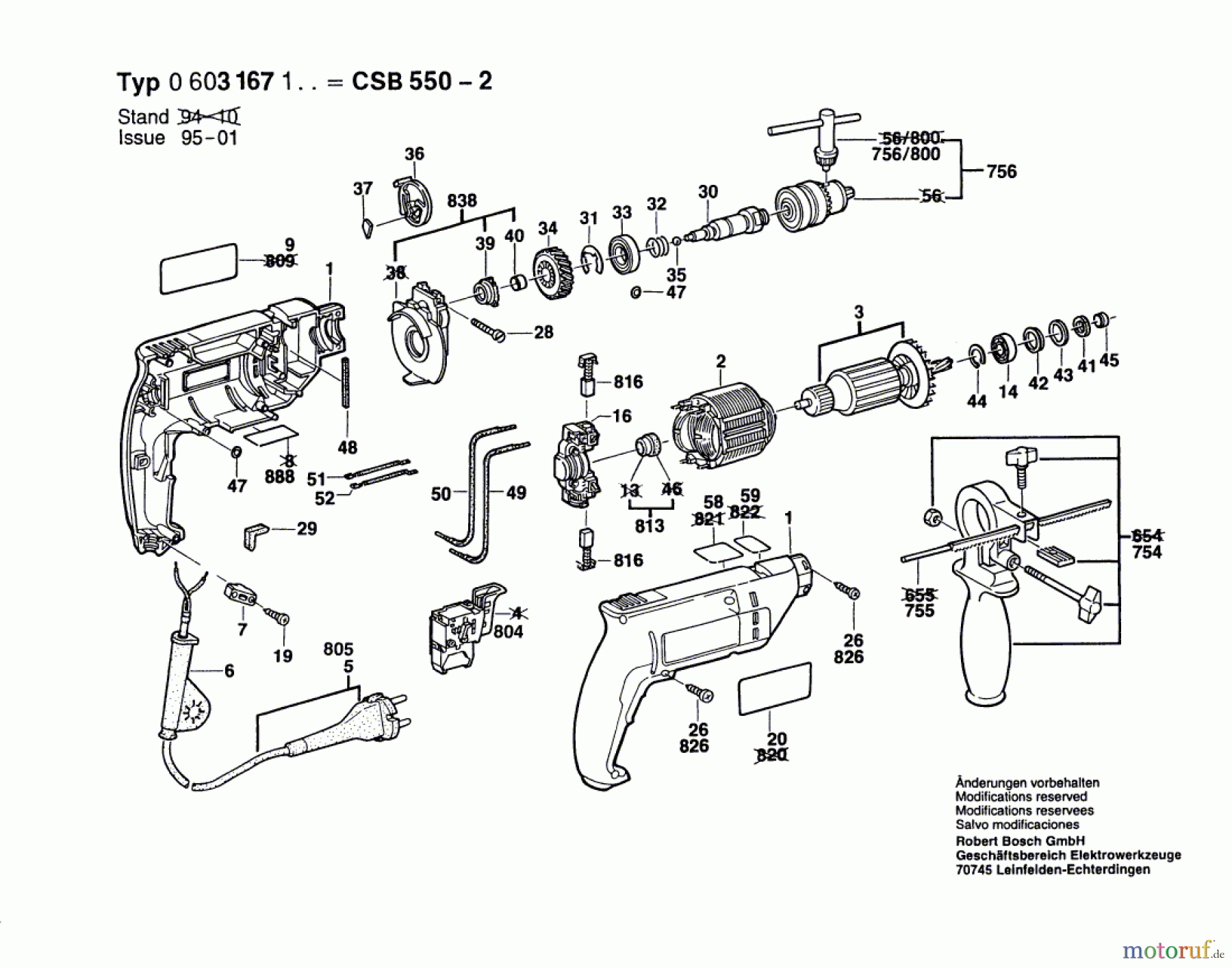 Bosch Werkzeug Schlagbohrmaschine CSB 550-2 Seite 1