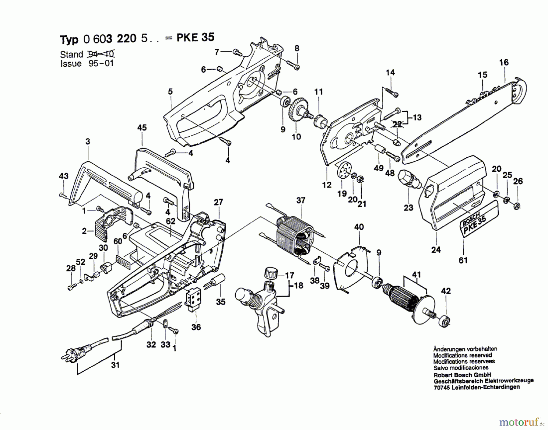 Bosch Werkzeug Hw-Handkettensäge PKE 35 Seite 1