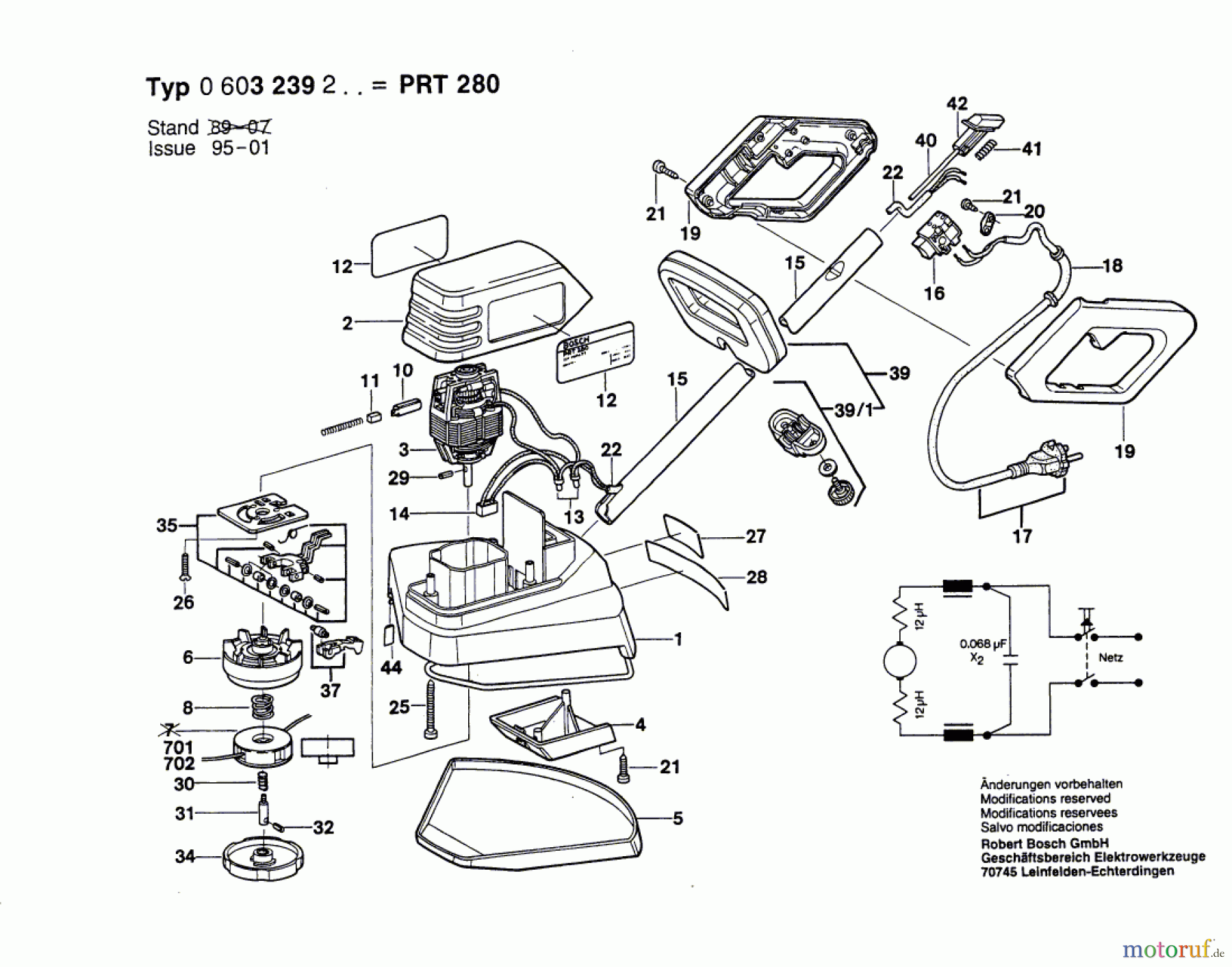 Bosch Gartengeräte Rasentrimmer PRT 280 Seite 1