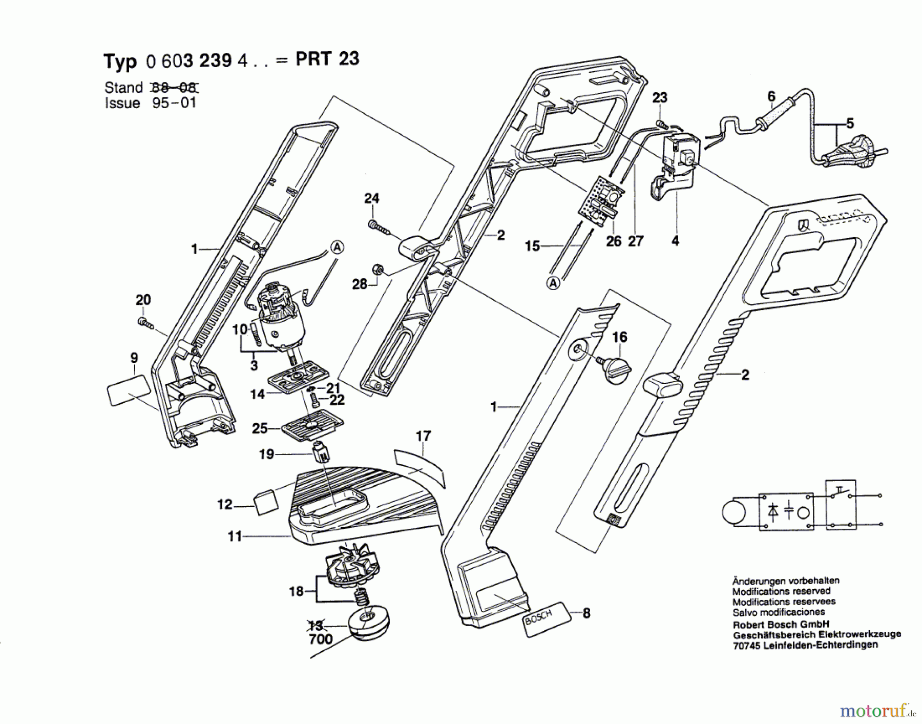  Bosch Gartengeräte Rasentrimmer PRT 23 Seite 1