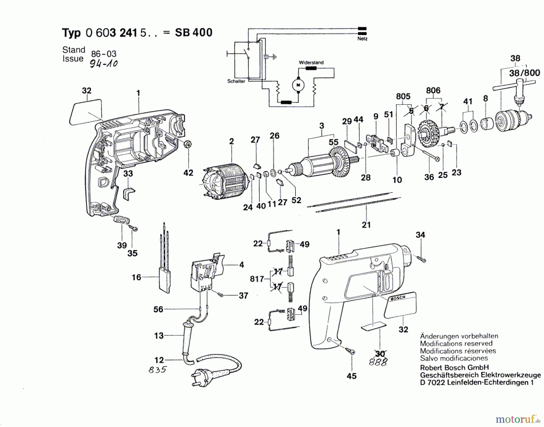 Bosch Werkzeug Schlagbohrmaschine SB 400 Seite 1