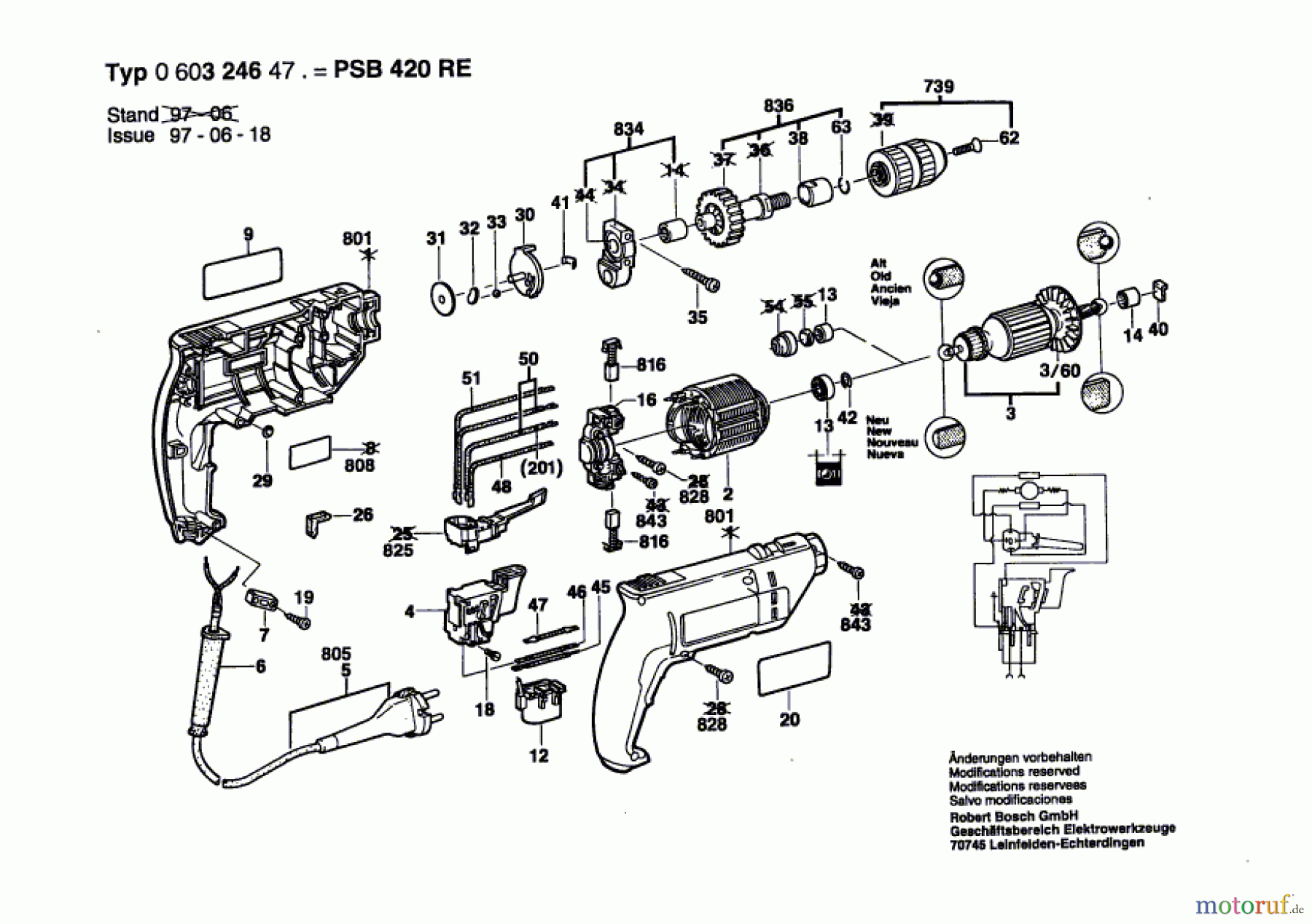 Bosch Werkzeug Schlagbohrmaschine PSB 420 RE Seite 1