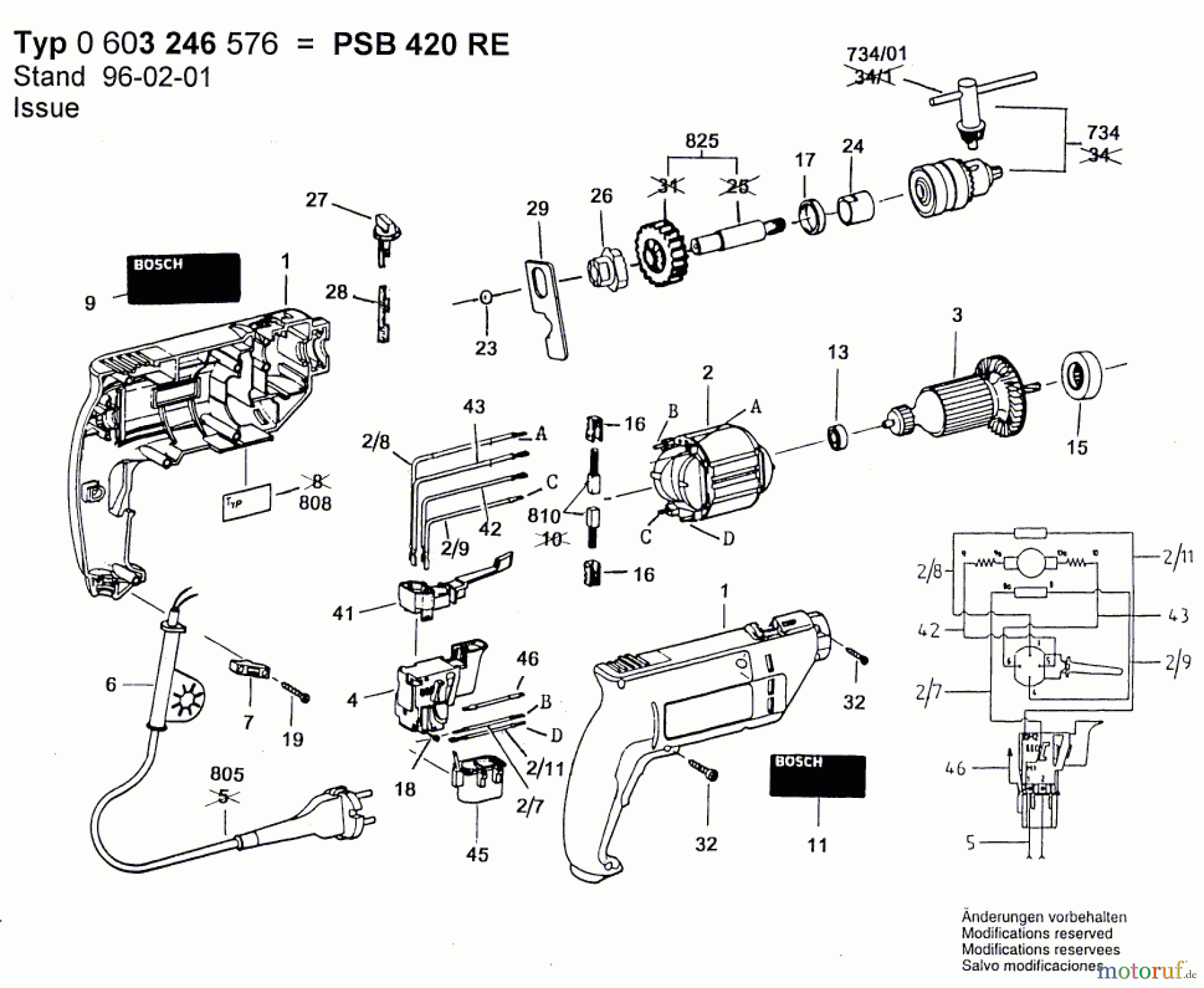 Bosch Werkzeug Schlagbohrmaschine PSB 420 RE Seite 1