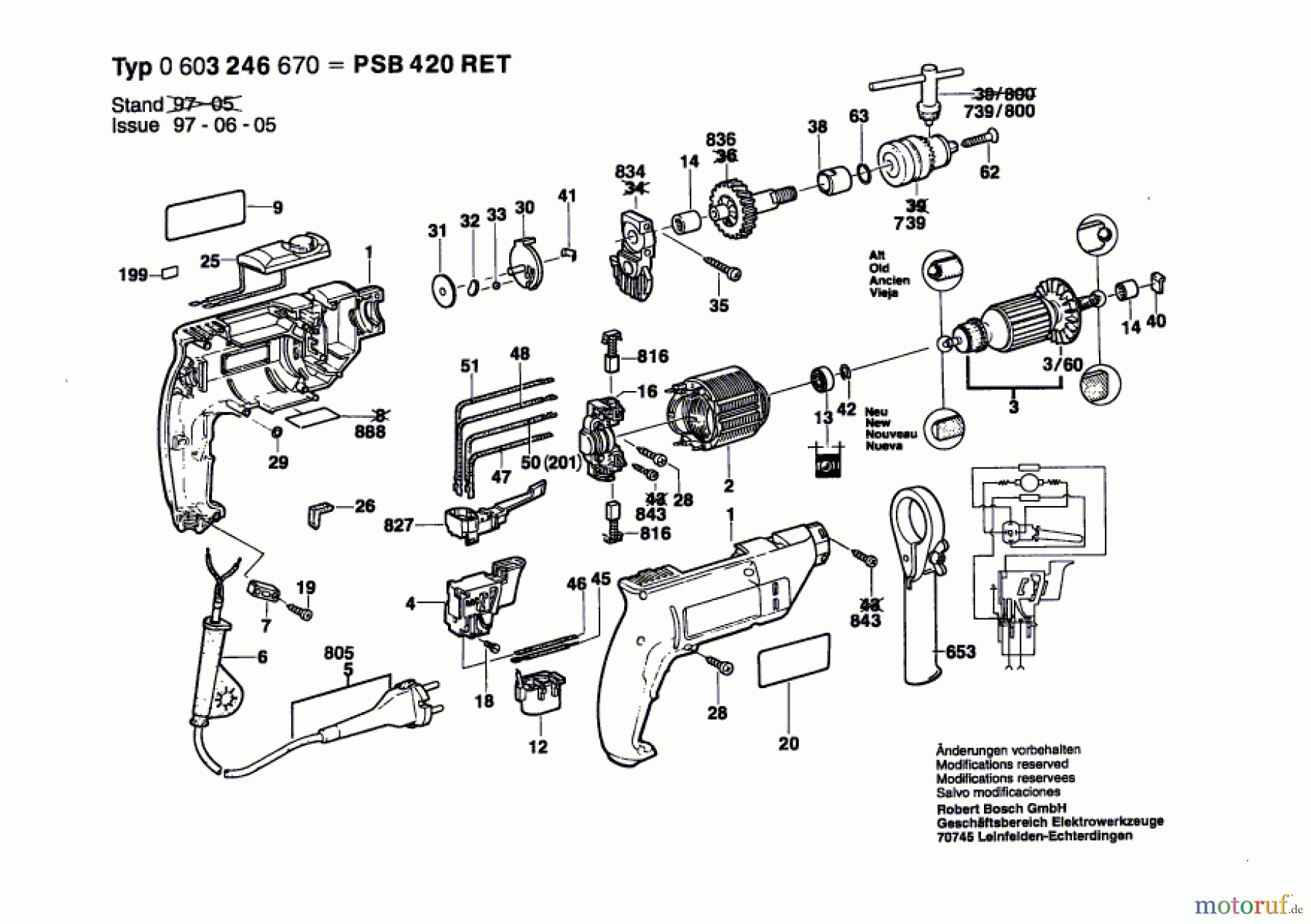Bosch Werkzeug Hw-1G-Schlagbohrmaschine PSB 420 RET Seite 1