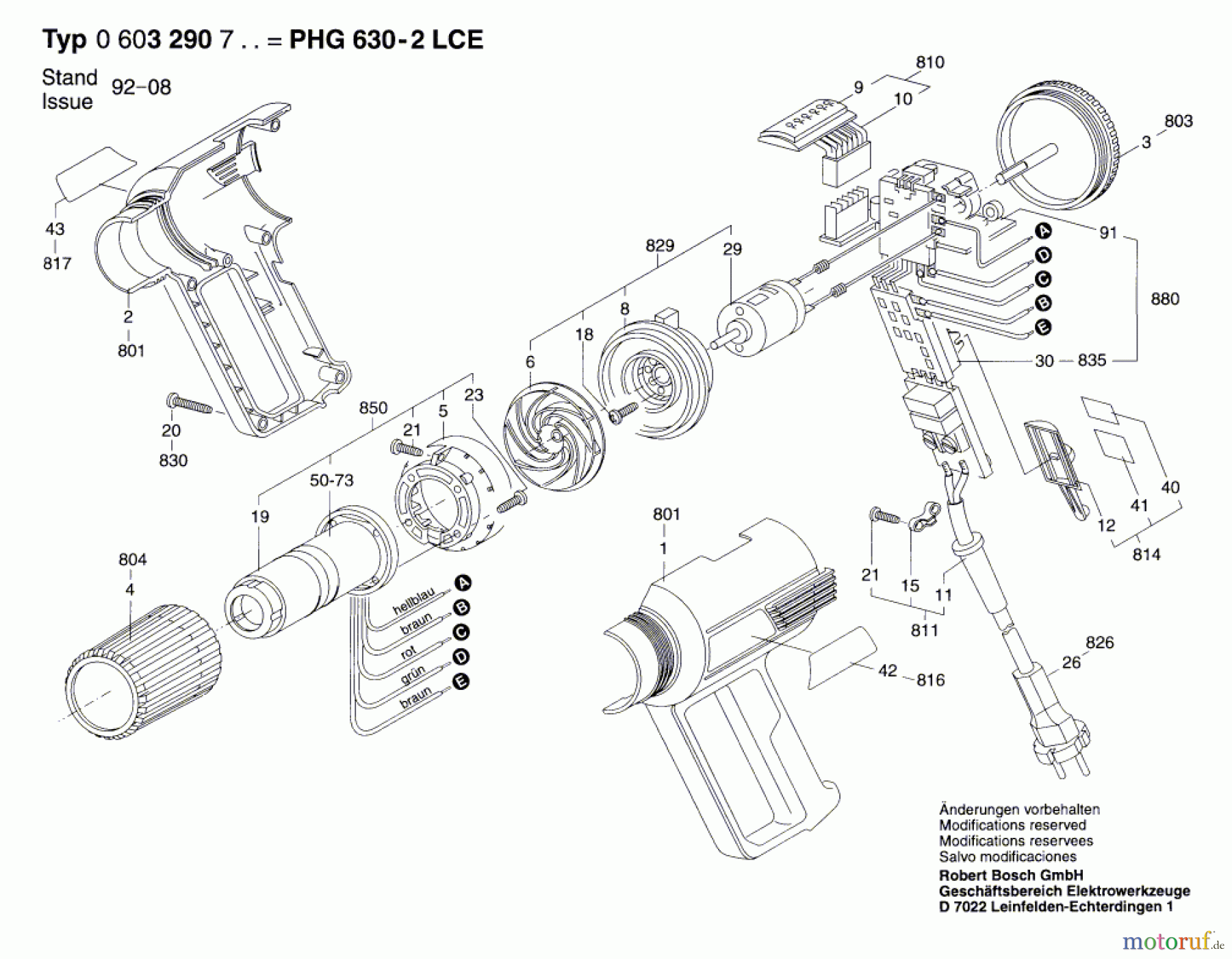Bosch Werkzeug Heissluftgebläse PHG 630-2 LCE Seite 1