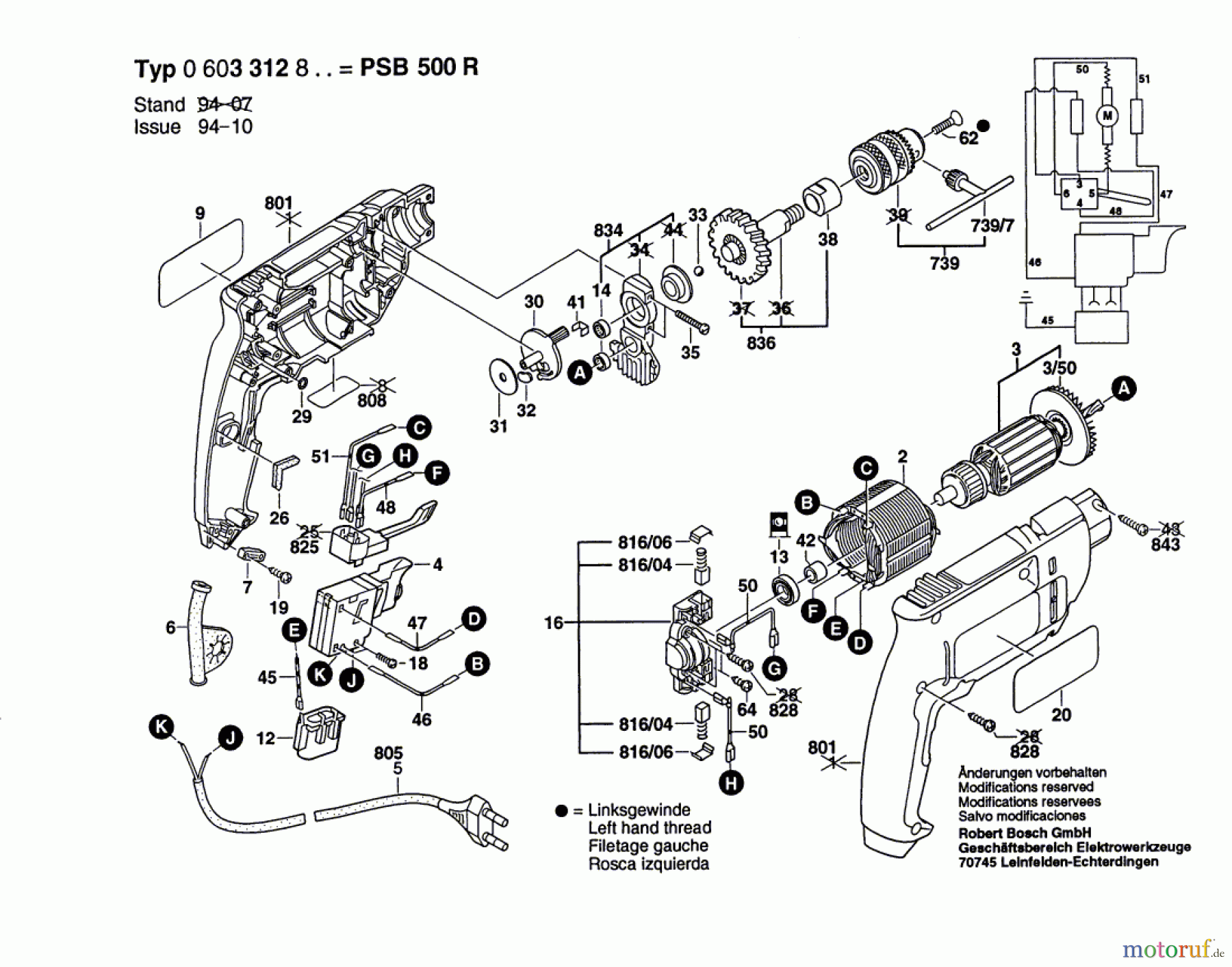 Bosch Werkzeug Schlagbohrmaschine PSB 13 R Seite 1