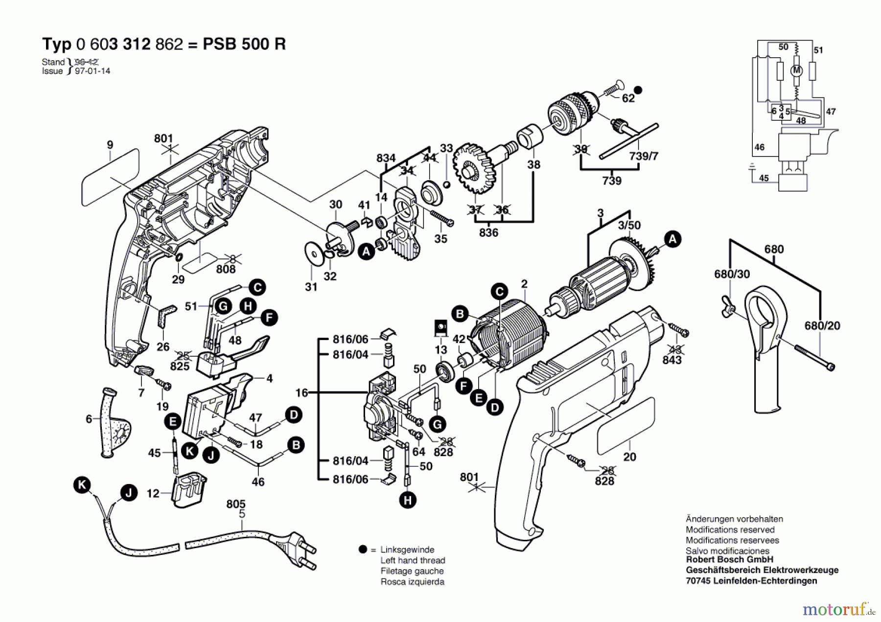 Bosch Werkzeug Schlagbohrmaschine PSB 500 R Seite 1