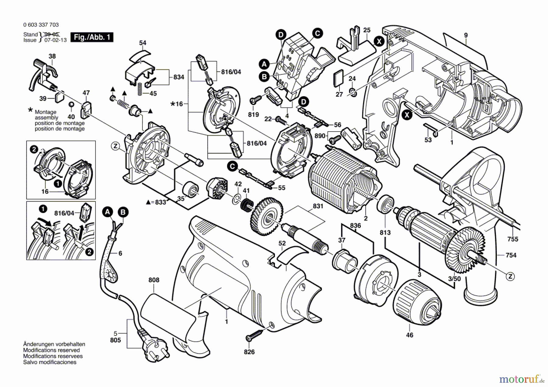Bosch Werkzeug Schlagbohrmaschine PSB 500 RE Seite 1