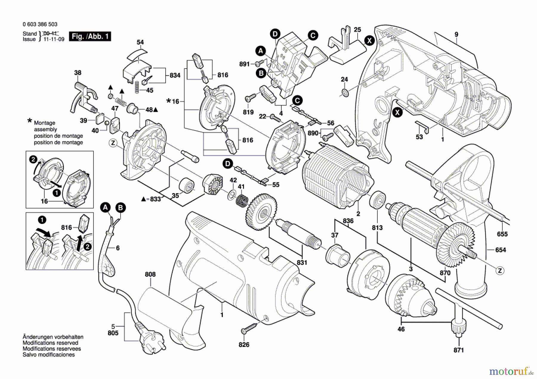 Bosch Werkzeug Schlagbohrmaschine PSB 650 RE Seite 1