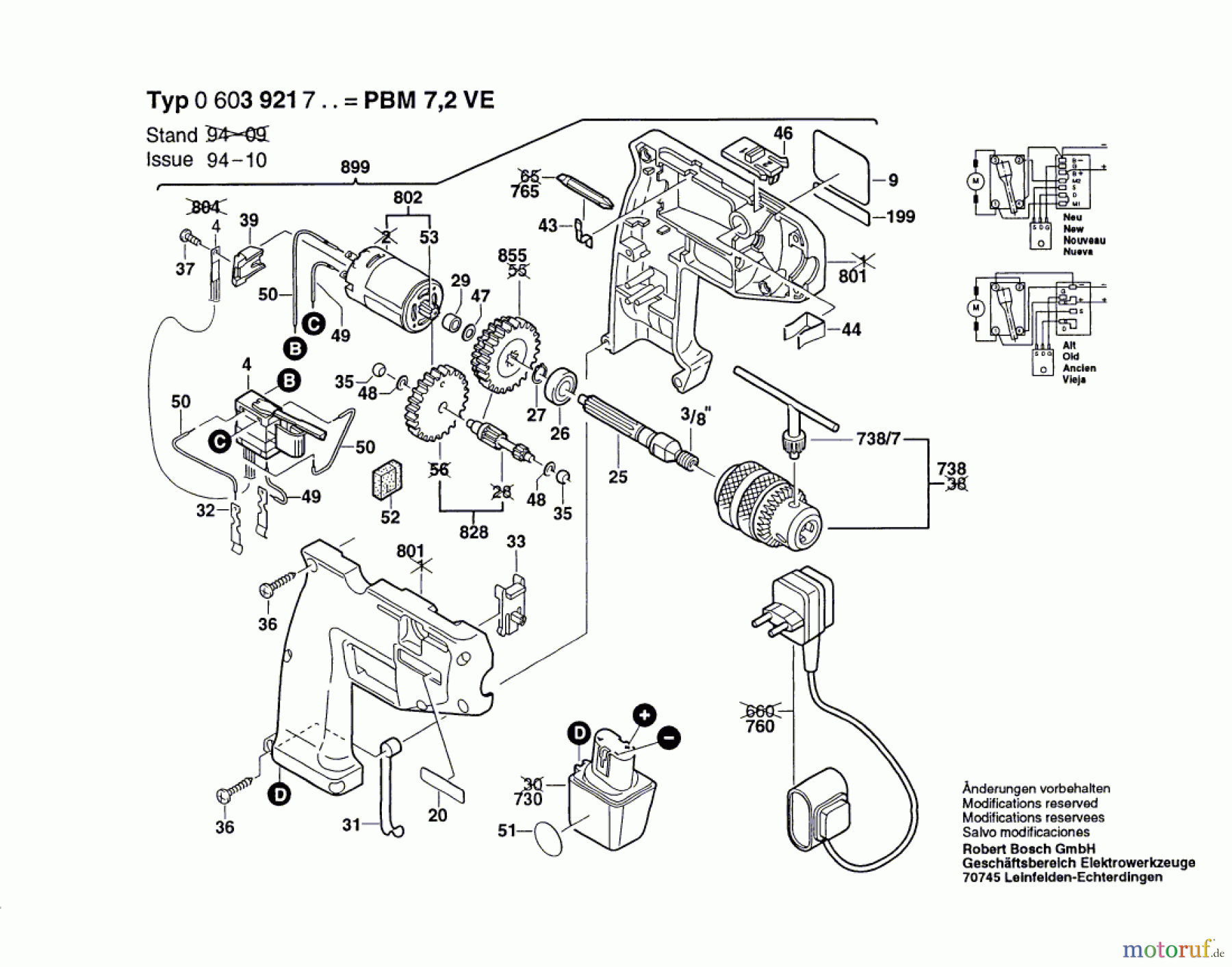 Bosch Akku Werkzeug Akku-Bohrmaschine PBM 7,2 VE Seite 1