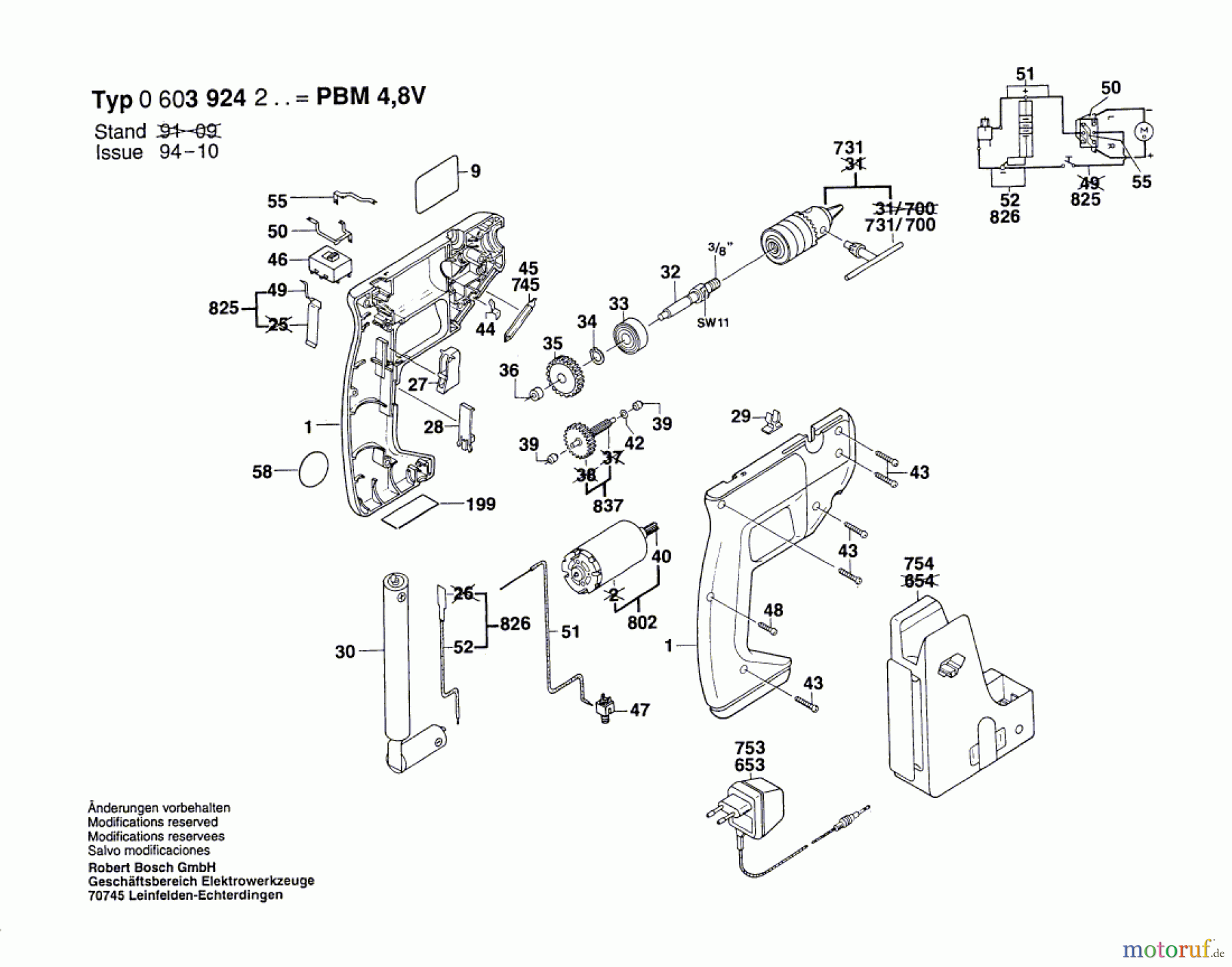 Bosch Akku Werkzeug Akku-Bohrmaschine PBM 4,8 V Seite 1