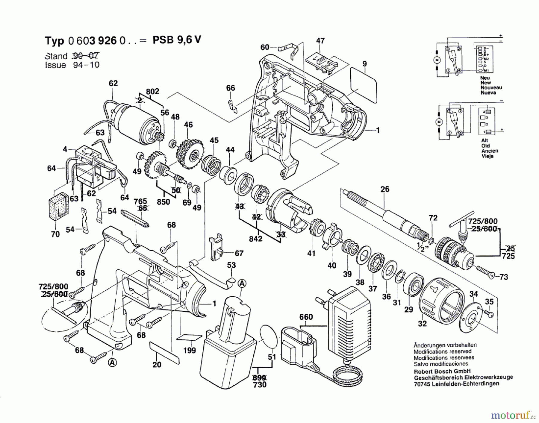 Bosch Akku Werkzeug Akku-Schlagbohrmaschine PSB 9,6 V Seite 1