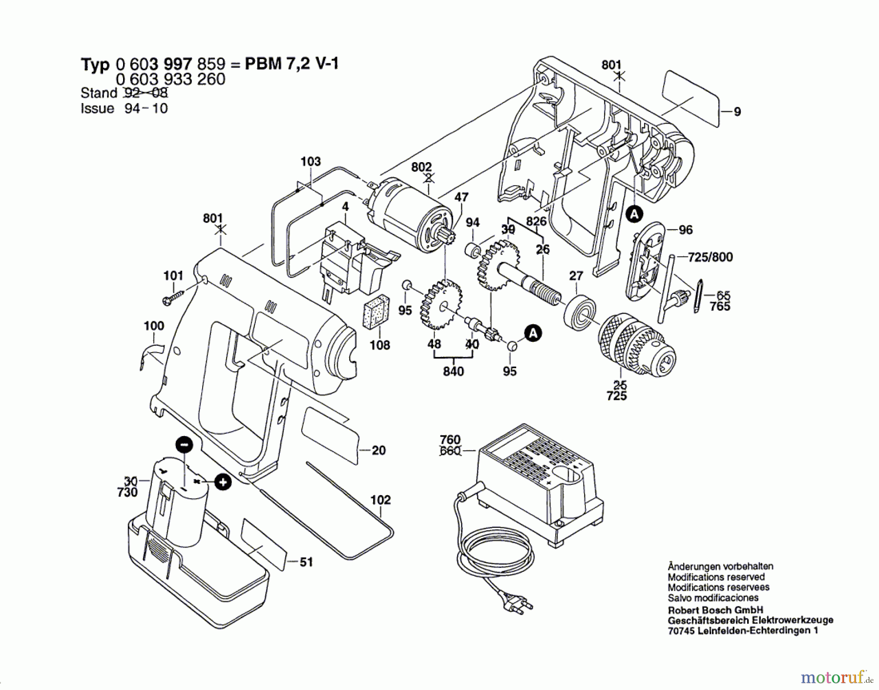 Bosch Akku Werkzeug Akku-Bohrmaschine PBM 7,2 V-1 Seite 1